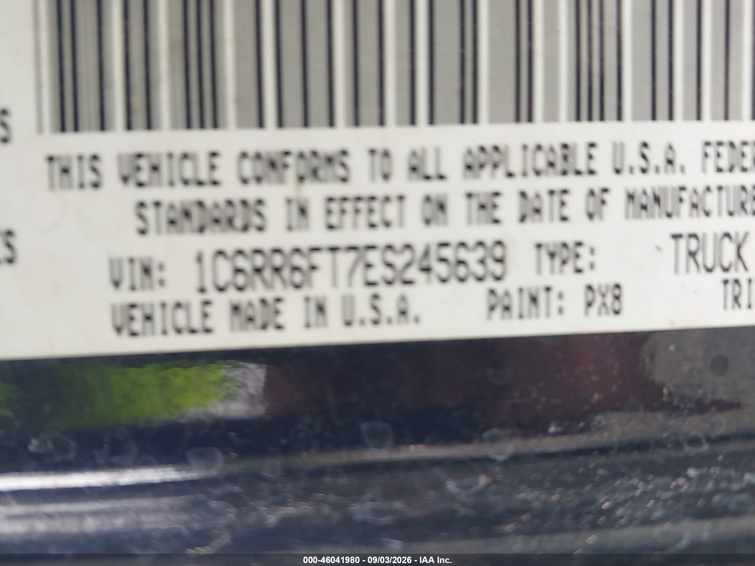 2014 Ram 1500 Express Black vin: 1C6RR6FT7ES245639