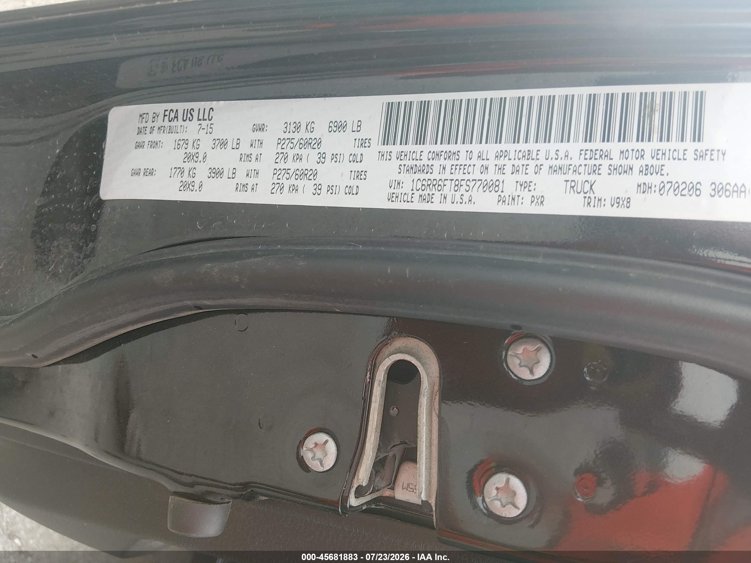 2015 Ram 1500 Express Black vin: 1C6RR6FT8FS770081