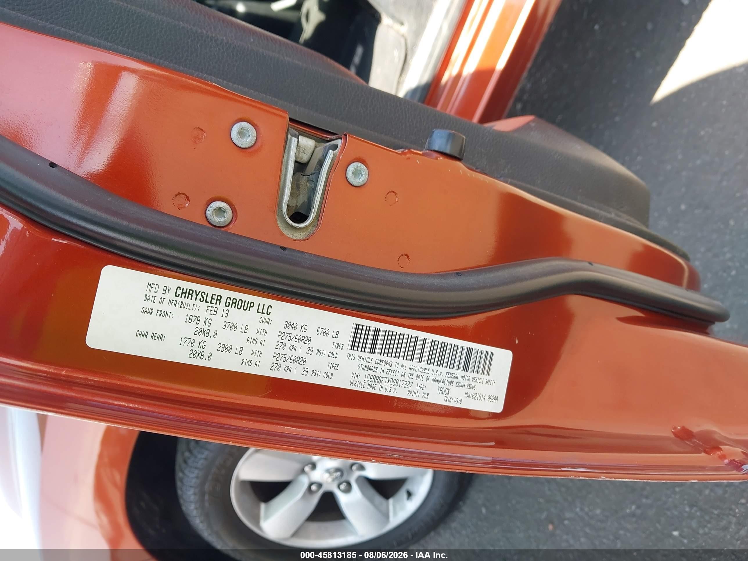 2013 Ram 1500 Express Orange vin: 1C6RR6FTXDS617327