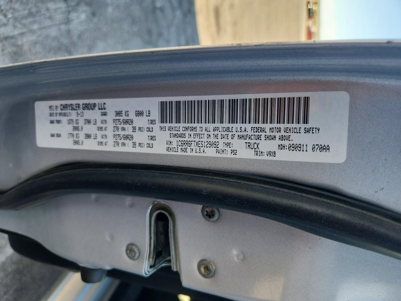 2014 Ram 1500 St Gray vin: 1C6RR6FTXES129092