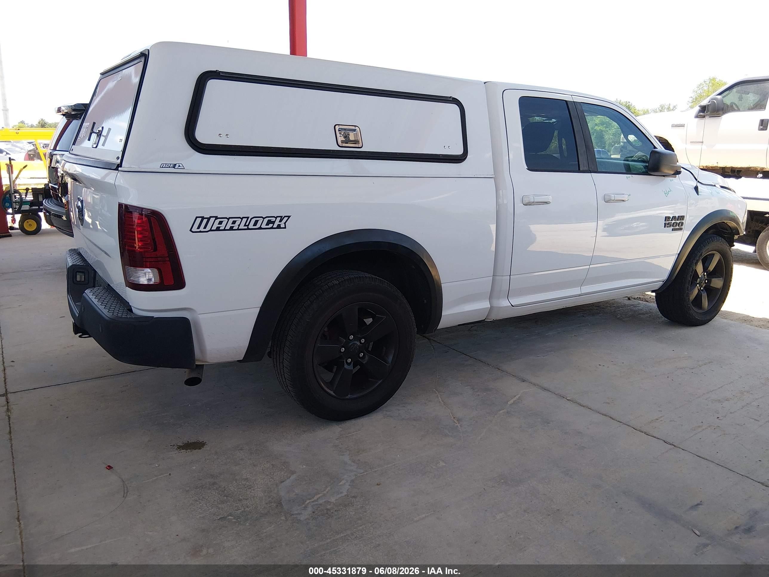 2019 Ram 1500 Classic Warlock  4x2 6'4 Box White vin: 1C6RR6GG6KS739228