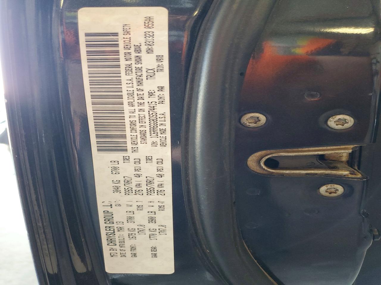 2013 Ram 1500 Slt Charcoal vin: 1C6RR6GG8DS574415