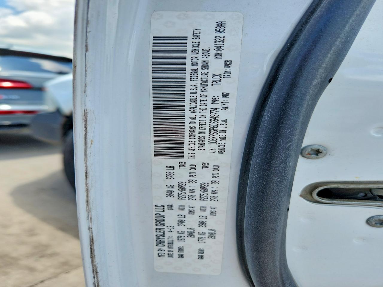 2013 Ram 1500 Slt White vin: 1C6RR6GP6DS649774