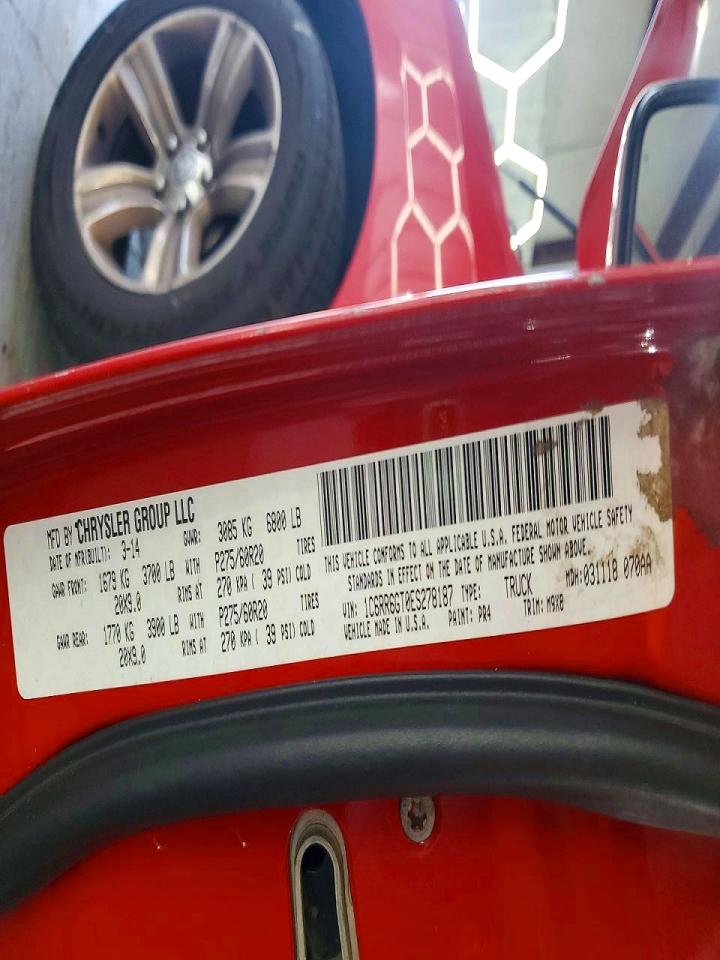 2014 Ram 1500 Slt Красный vin: 1C6RR6GT0ES278187