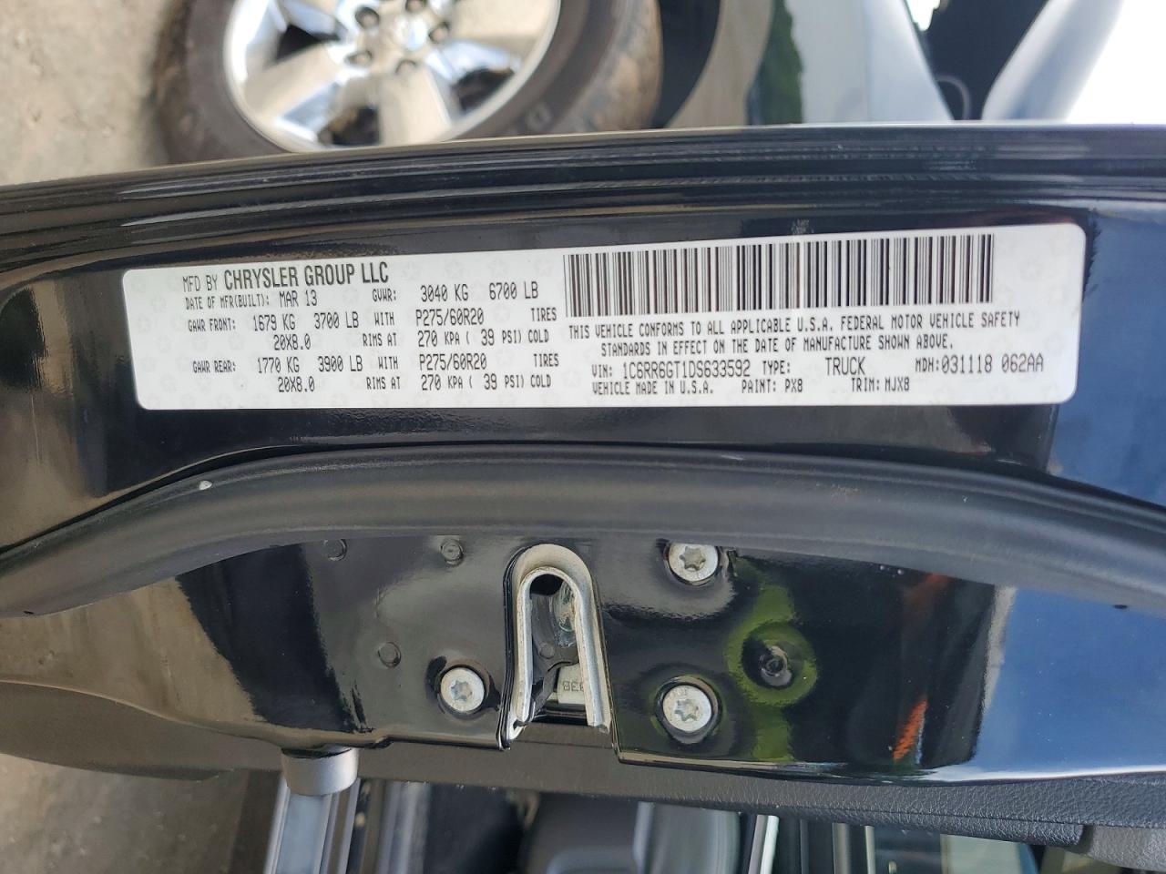 2013 Ram 1500 Slt Black vin: 1C6RR6GT1DS633592