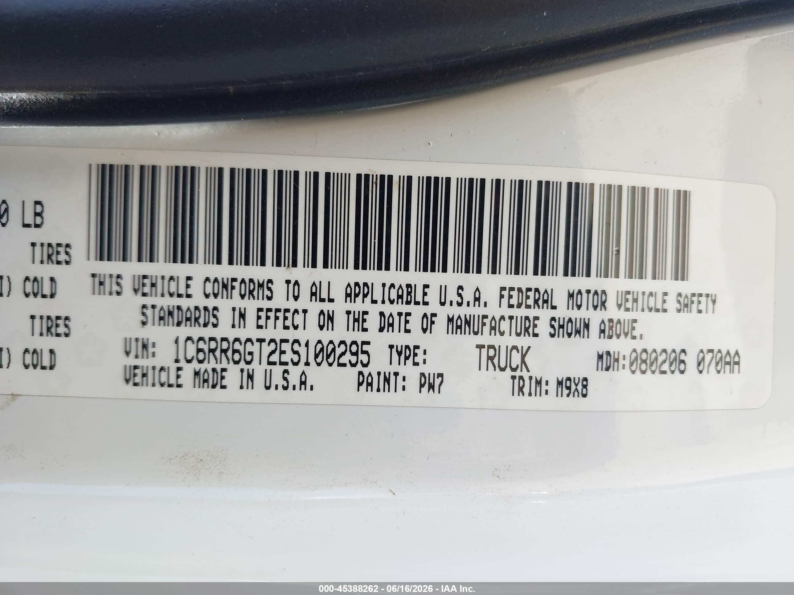 2014 Ram 1500 Big Horn White vin: 1C6RR6GT2ES100295