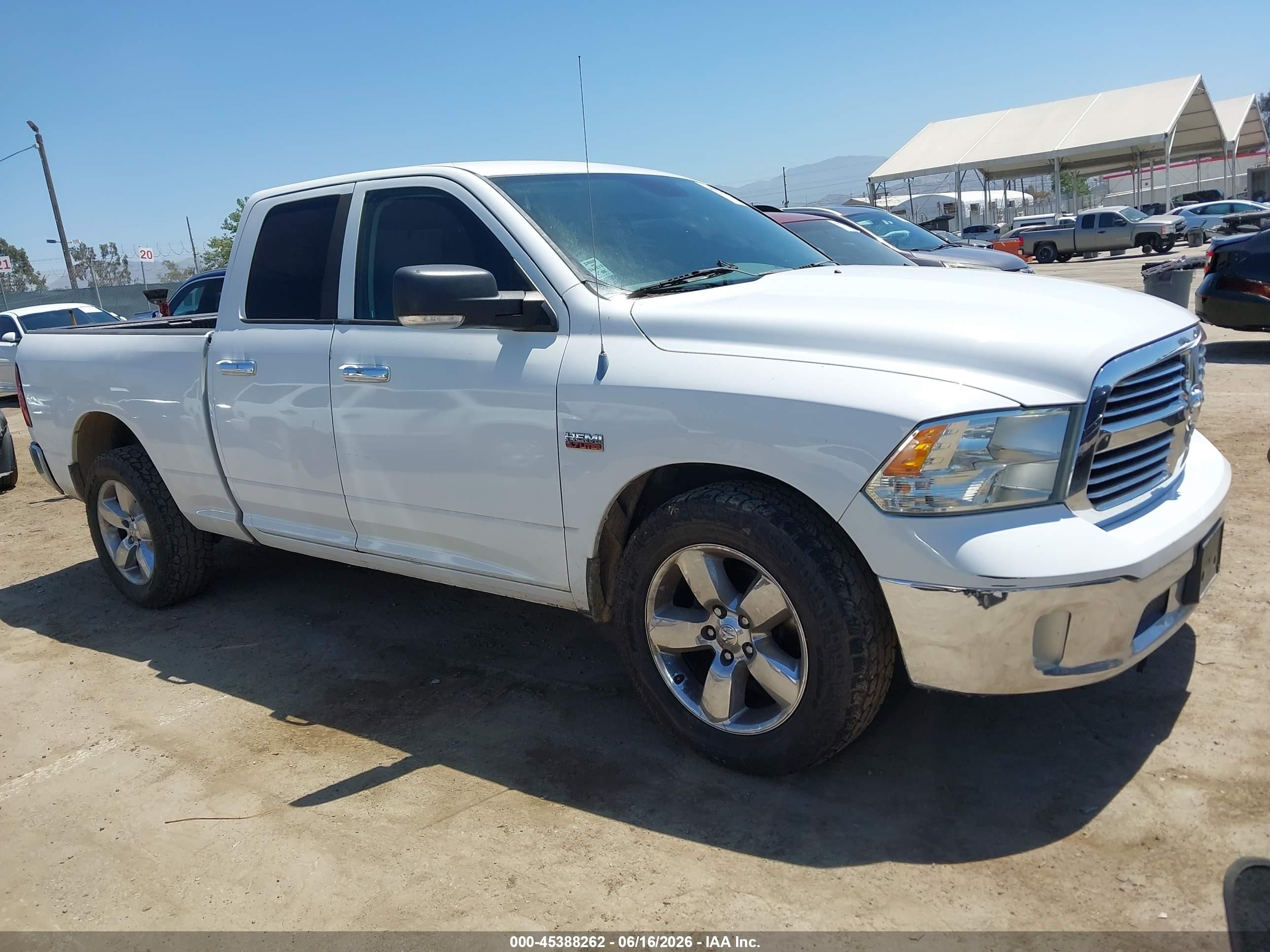 2014 Ram 1500 Big Horn White vin: 1C6RR6GT2ES100295