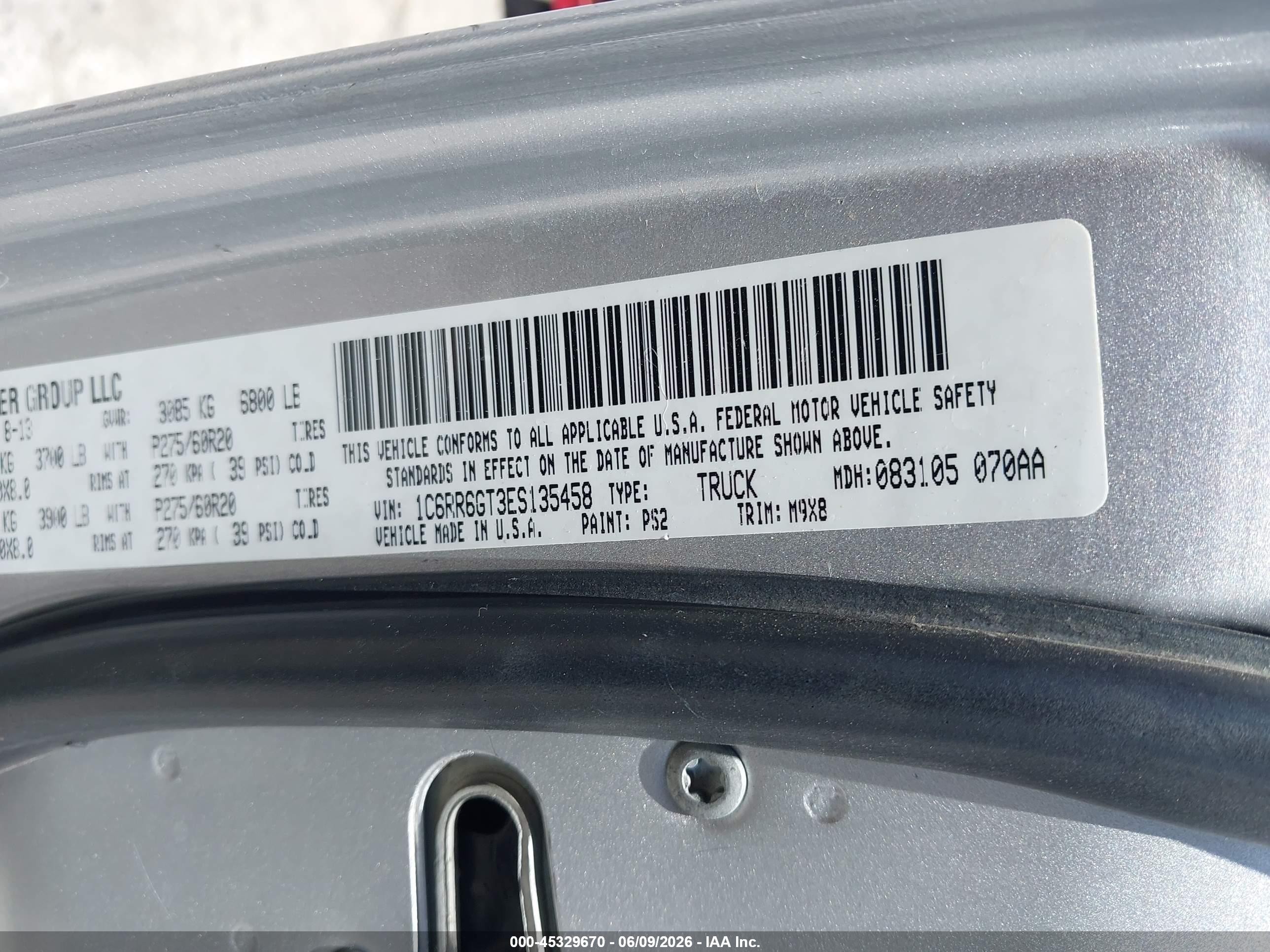 2014 Ram 1500 Big Horn Серебряный vin: 1C6RR6GT3ES135458