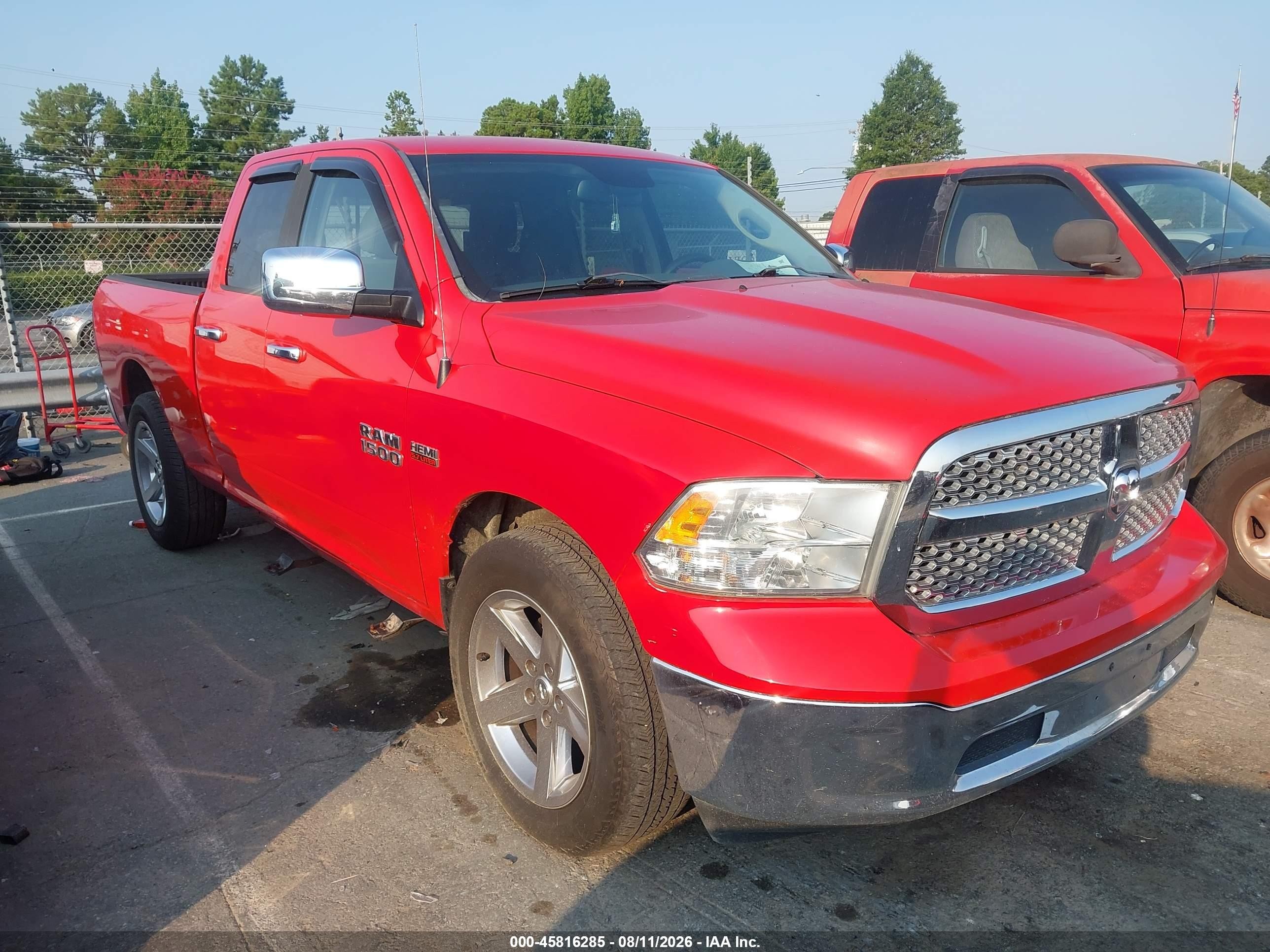 2014 Ram 1500 Slt Red vin: 1C6RR6GT3ES407233