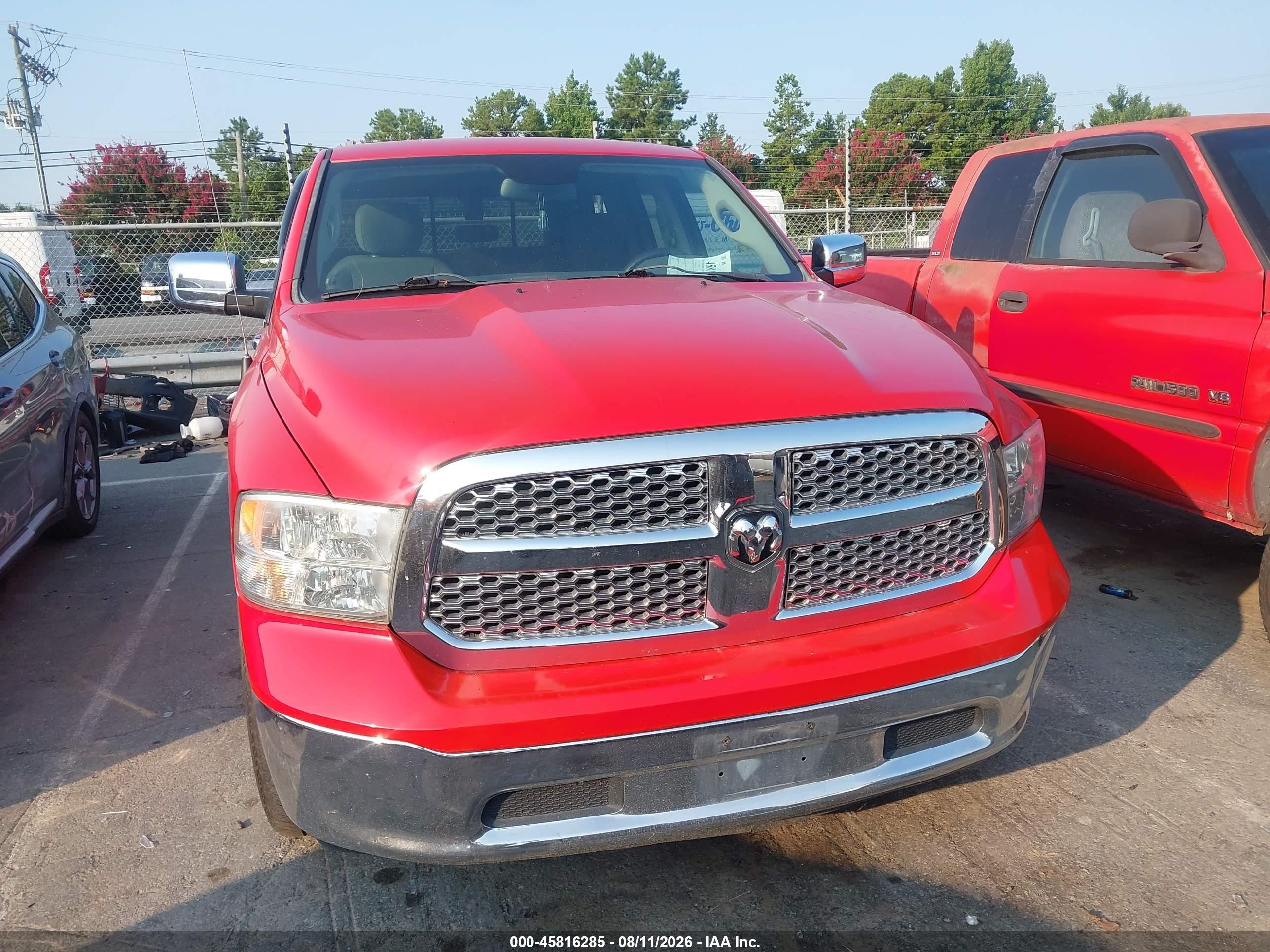 2014 Ram 1500 Slt Red vin: 1C6RR6GT3ES407233