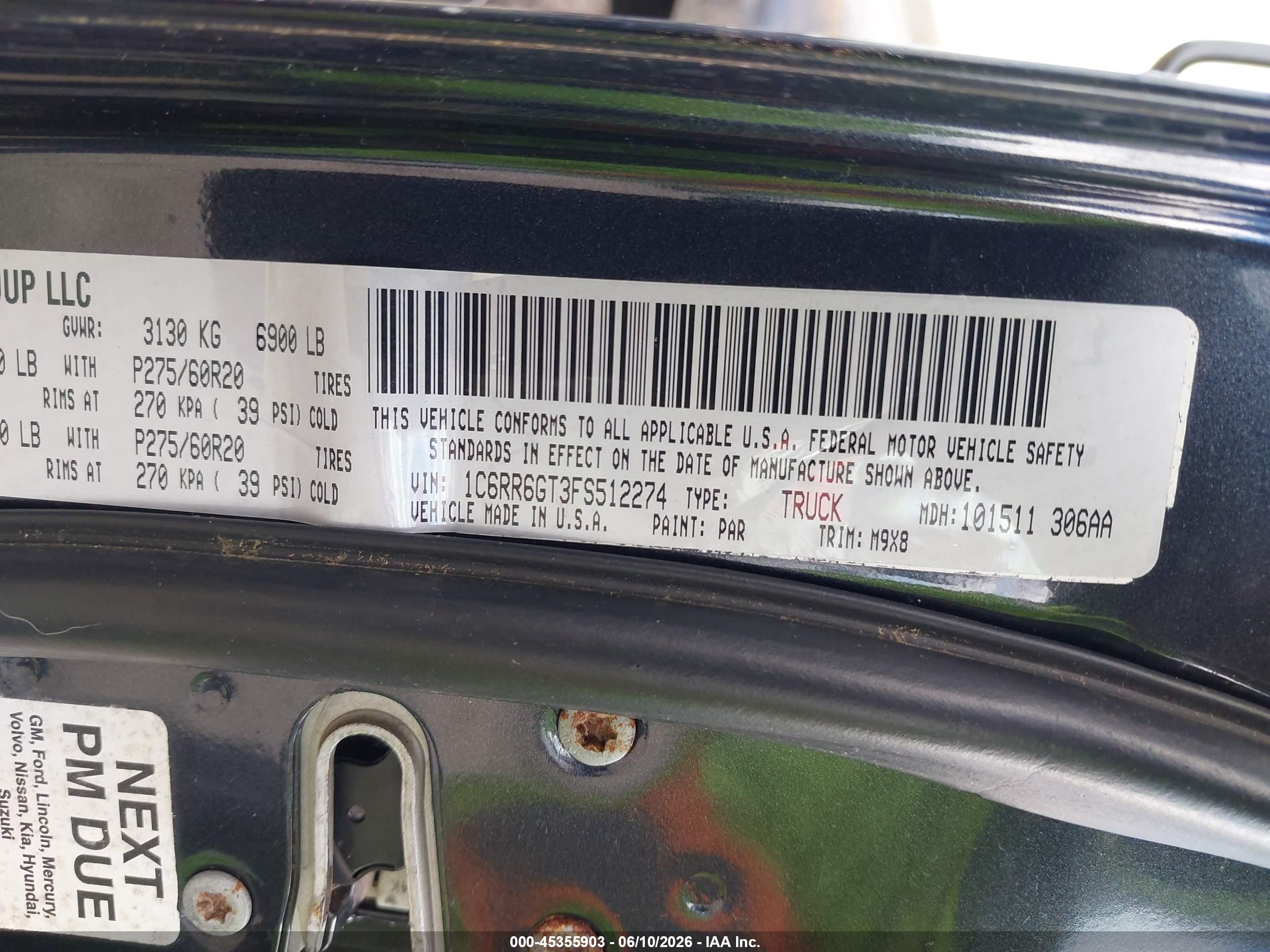2015 Ram 1500 Gray vin: 1C6RR6GT3FS512274