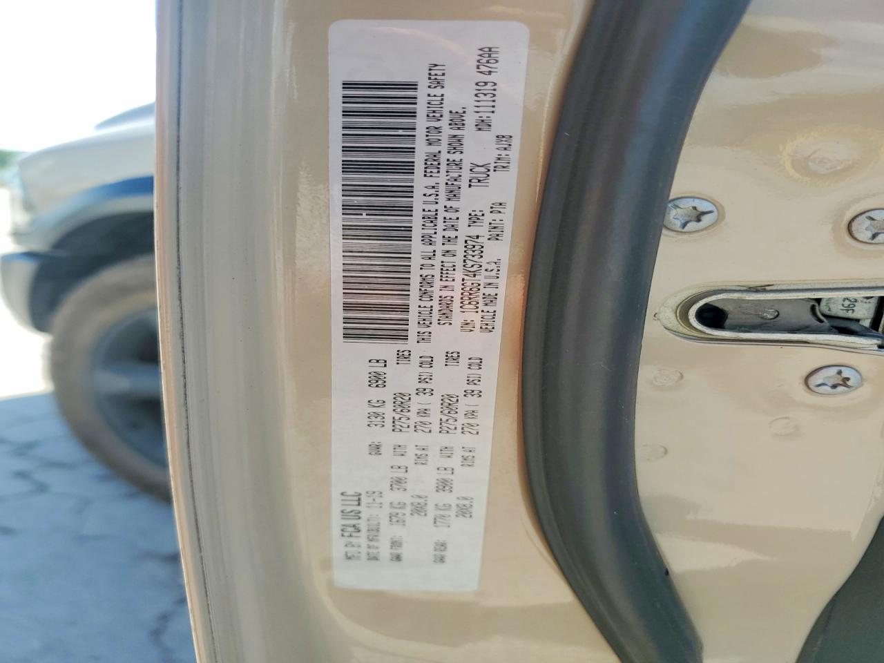 2019 Ram 1500 Classic Slt Beige vin: 1C6RR6GT4KS733974