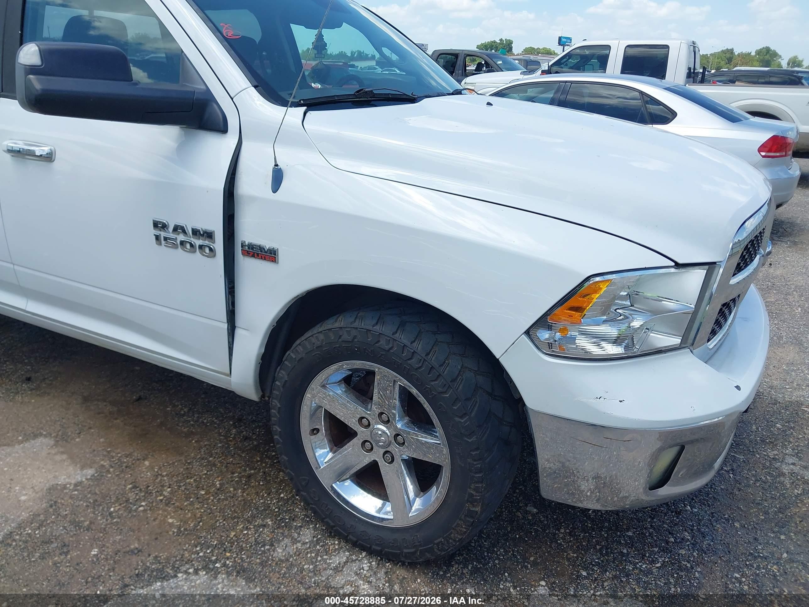 2013 Ram 1500 Big Horn White vin: 1C6RR6GT5DS524035