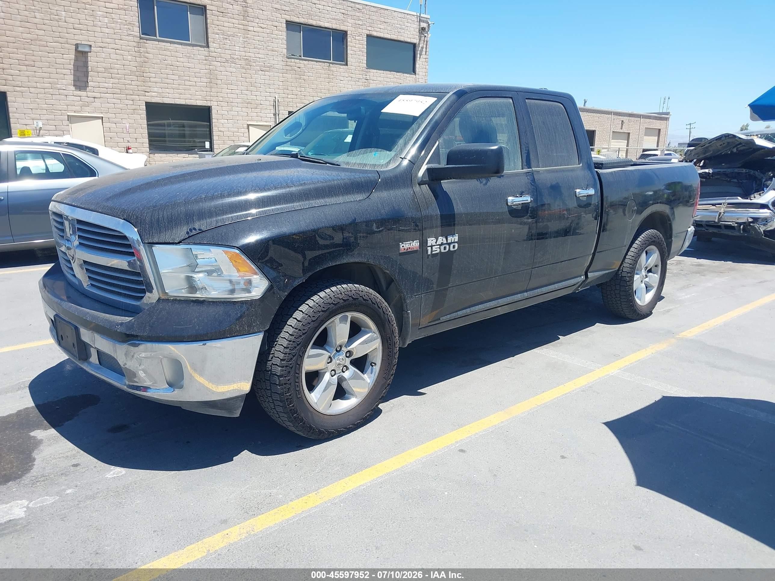 2014 Ram 1500 Big Horn Black vin: 1C6RR6GT5ES351957