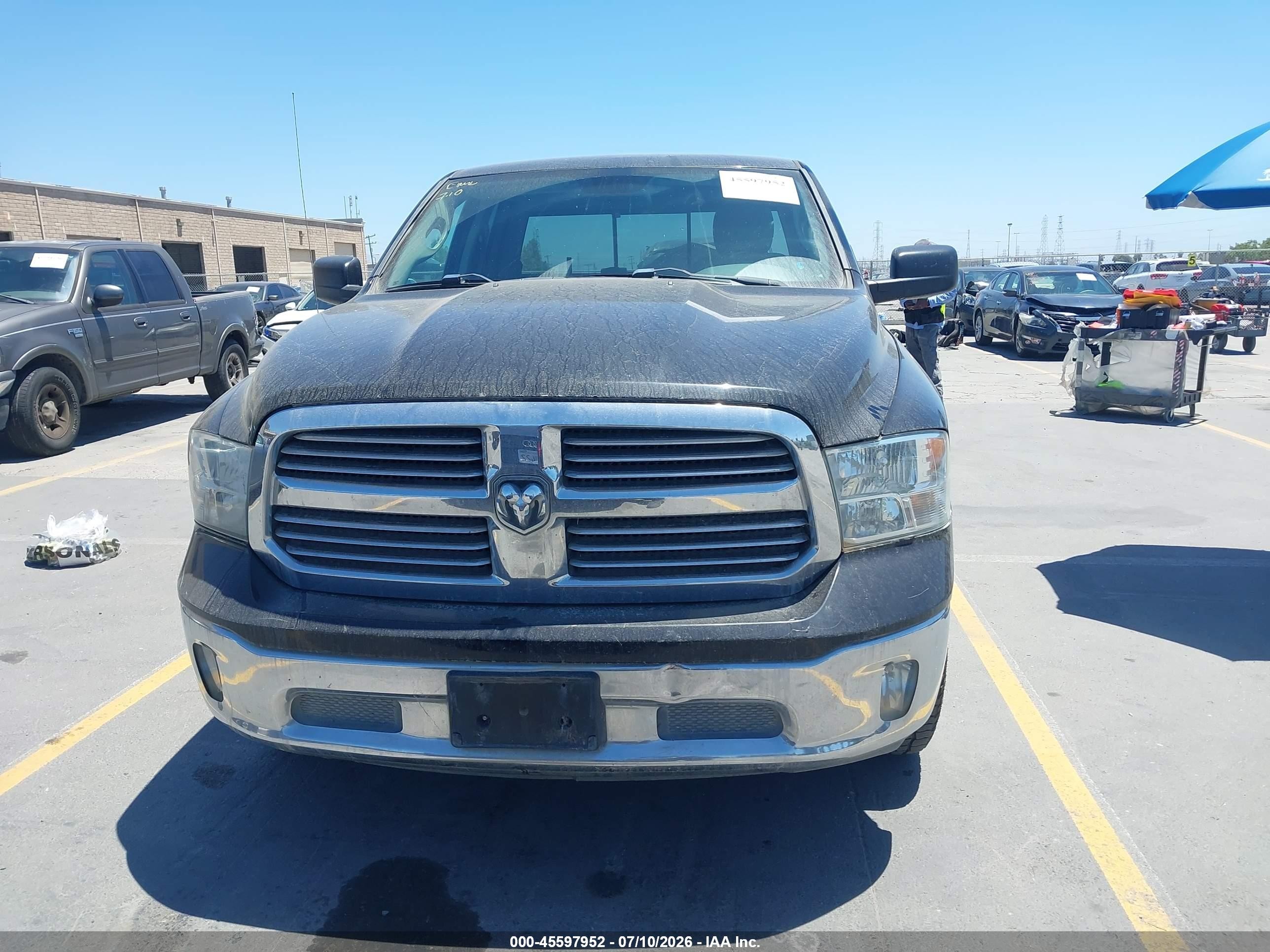 2014 Ram 1500 Big Horn Black vin: 1C6RR6GT5ES351957