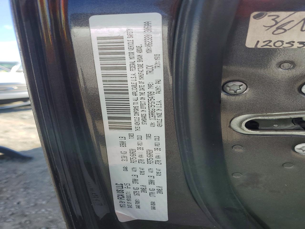 2015 Ram 1500 Slt Gray vin: 1C6RR6GT5FS754709