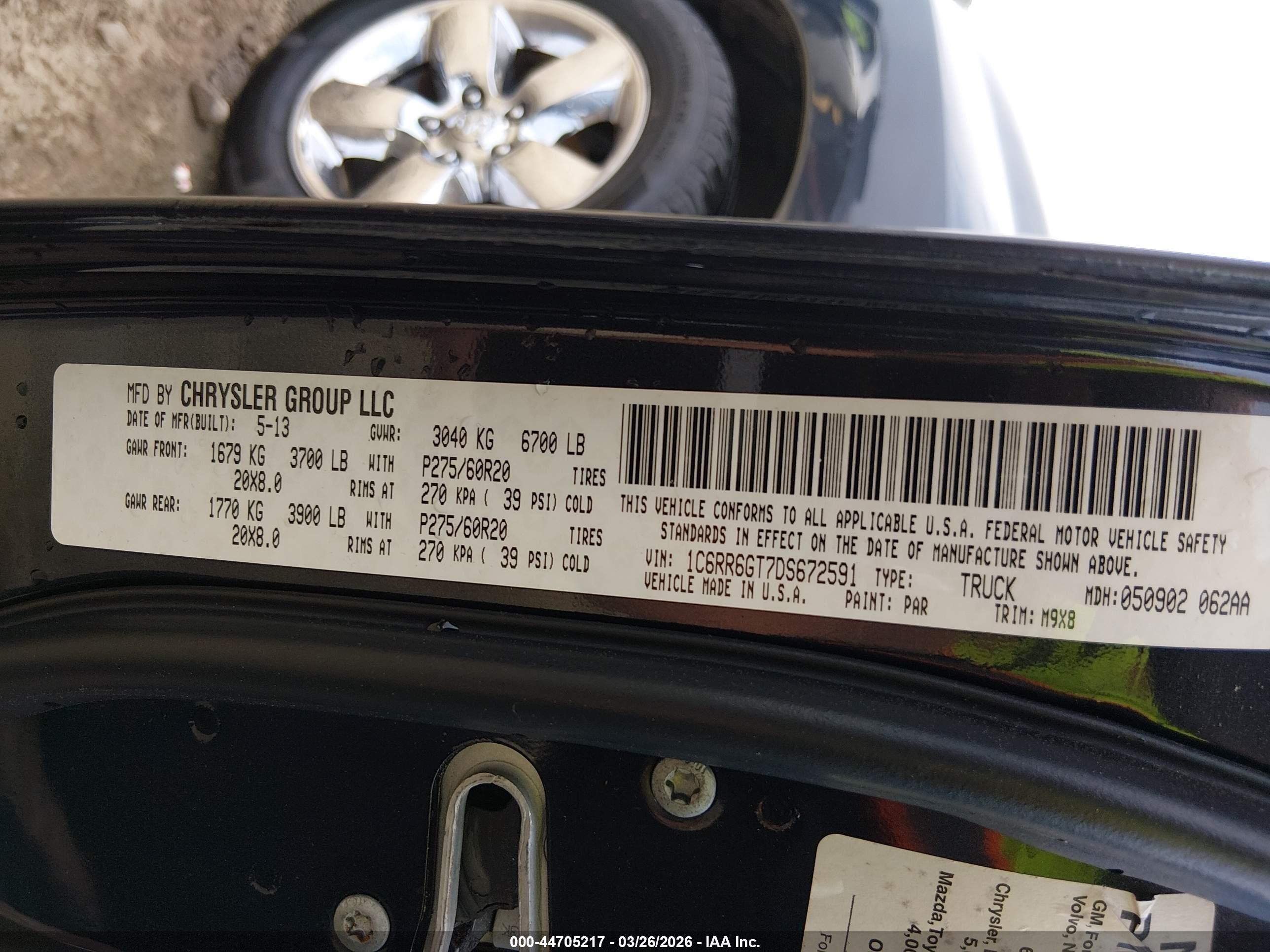 2013 Ram 1500 Big Horn Серый vin: 1C6RR6GT7DS672591