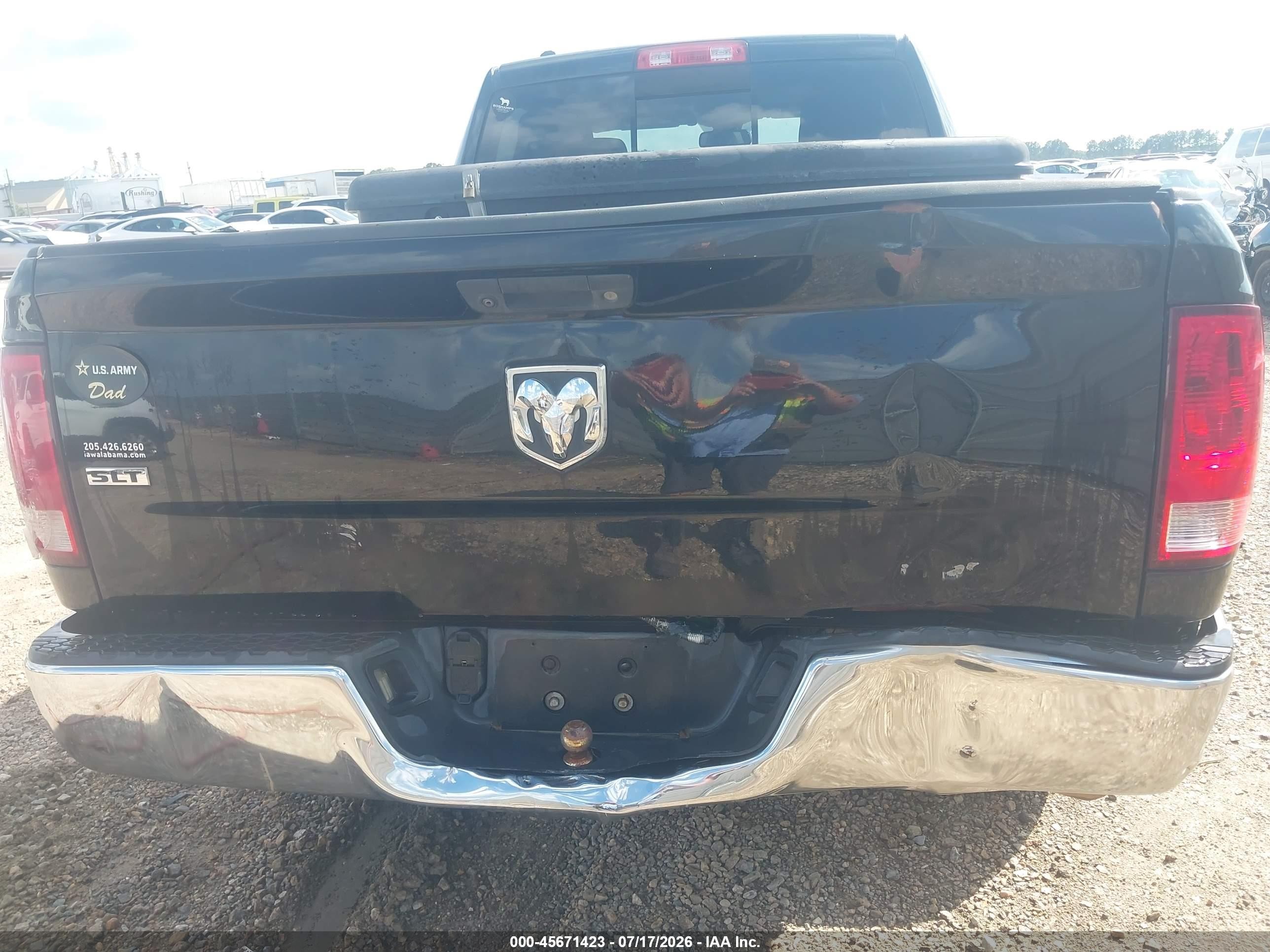 2014 Ram 1500 Slt Black vin: 1C6RR6GT7ES236440