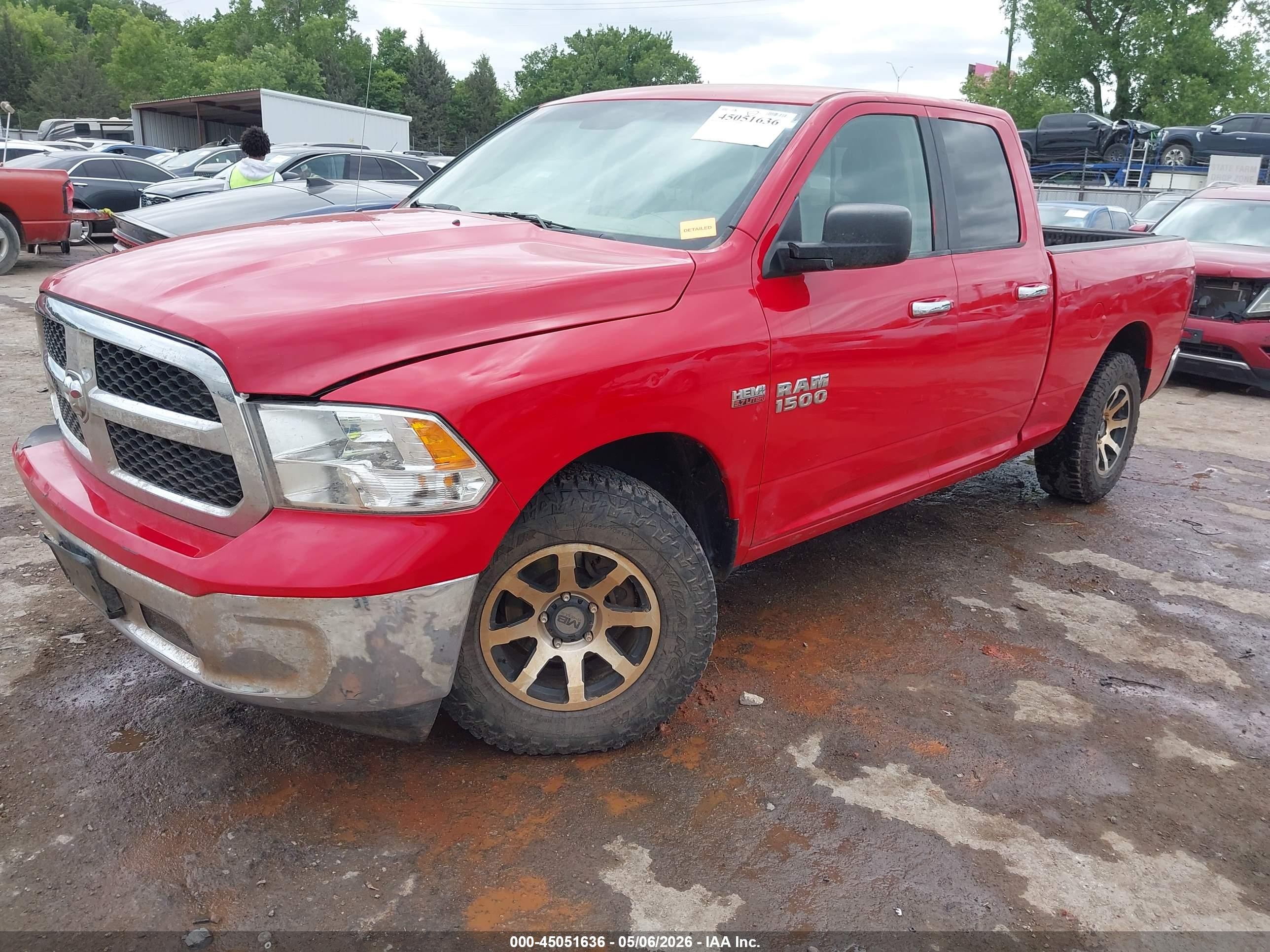 2014 Ram 1500 Slt Красный vin: 1C6RR6GT8ES344971