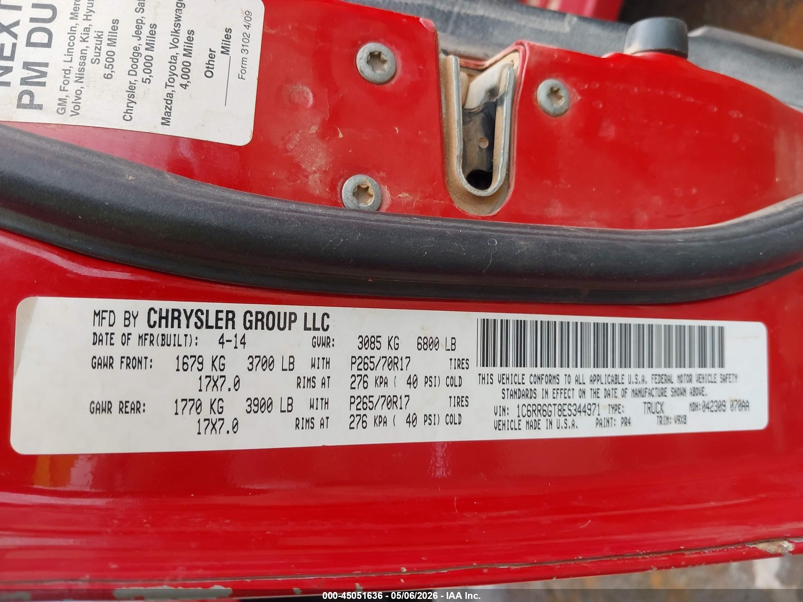 2014 Ram 1500 Slt Красный vin: 1C6RR6GT8ES344971