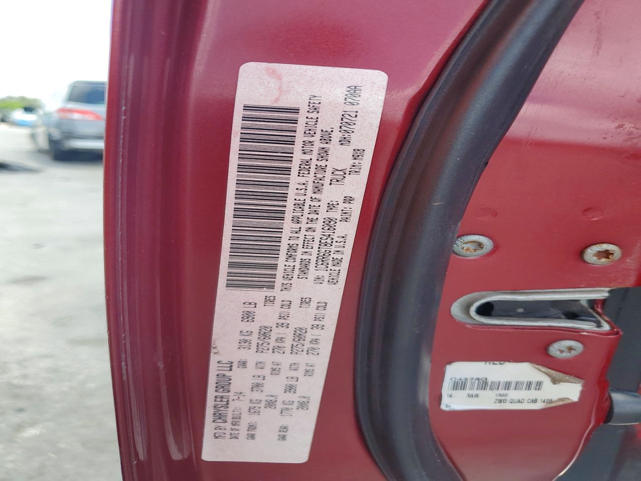 2014 Ram 1500 Slt Red vin: 1C6RR6GT8ES416090
