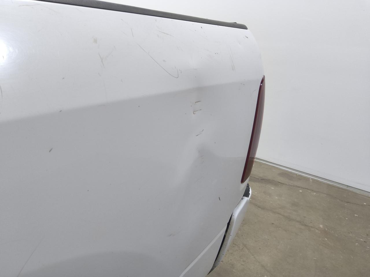 2015 Ram 1500 Sport White vin: 1C6RR6HT5FS661025 Damage: Left Qtr Panel, Dent(S) W/ Paint Dmg, 9 To 10 Inches