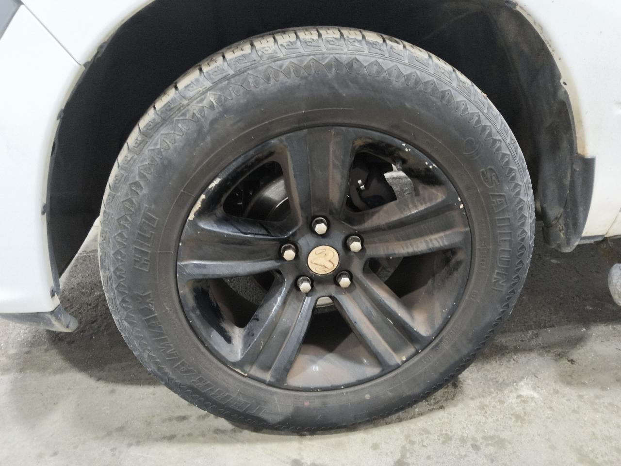 2015 Ram 1500 Sport White vin: 1C6RR6HT5FS661025 Damage: Left Front Wheel, Curb Rash, 3 To 4 Inches