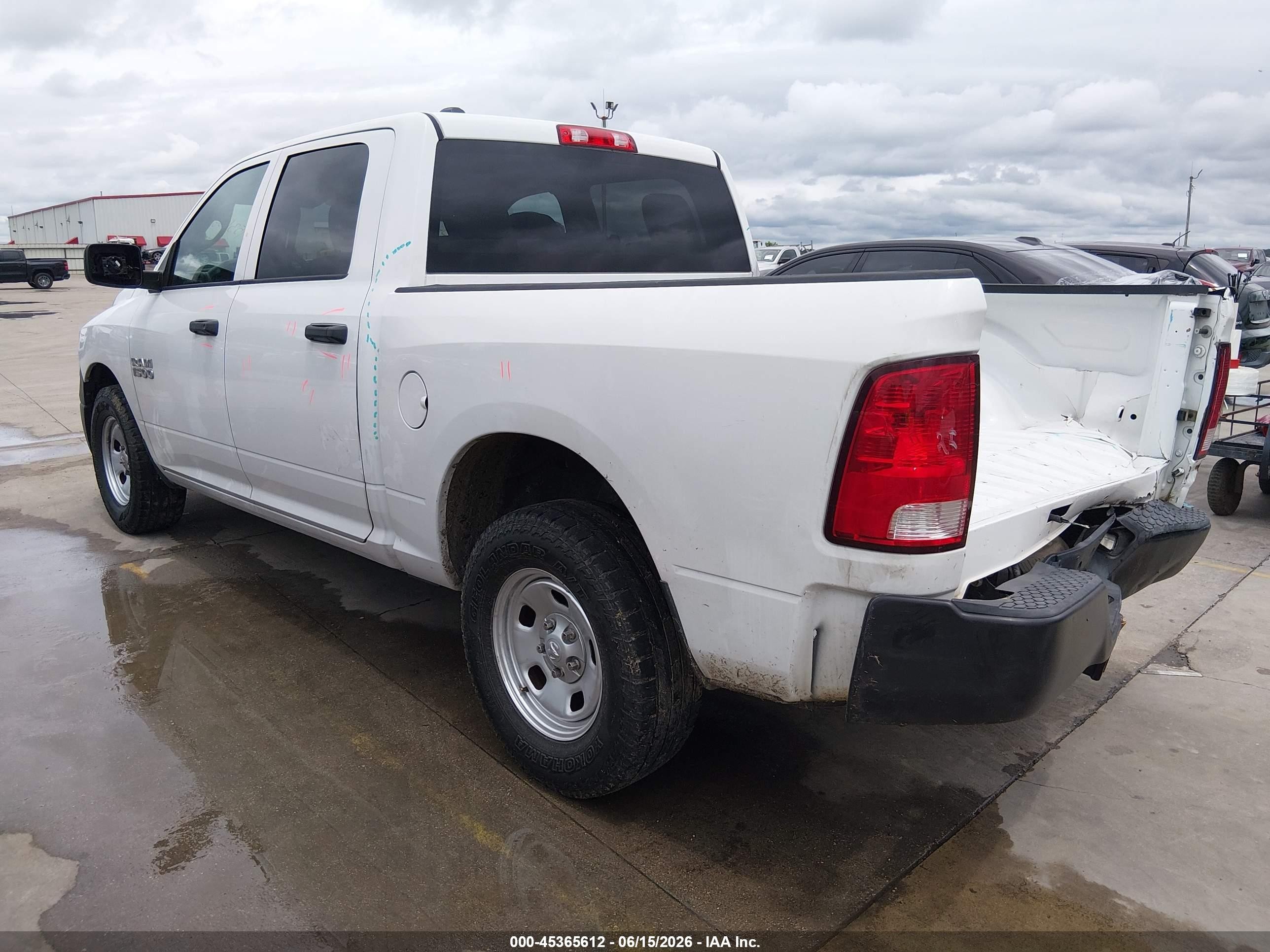 2015 Ram 1500 Tradesman White vin: 1C6RR6KG2FS789153