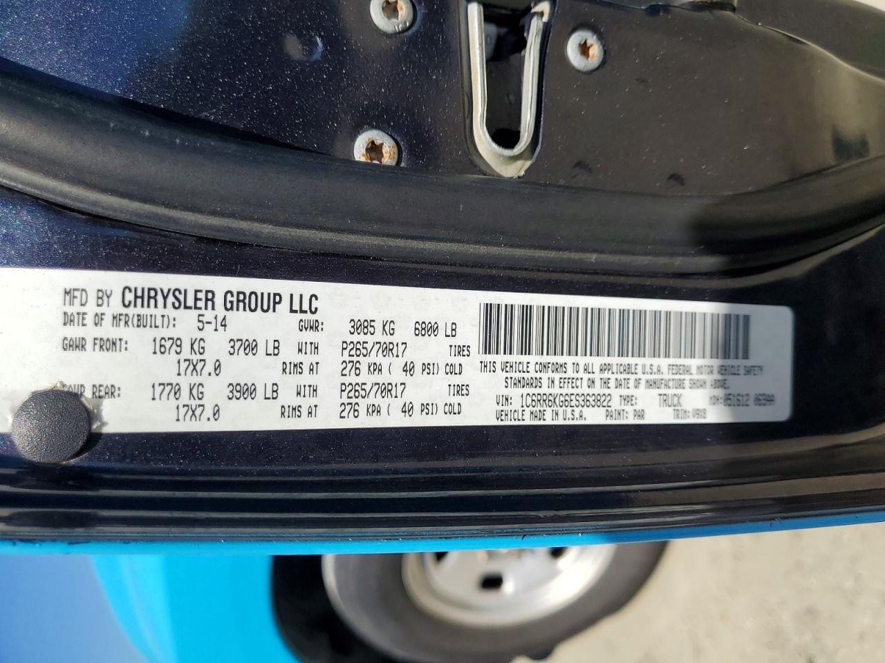 2014 Ram 1500 St Blue vin: 1C6RR6KG6ES363822