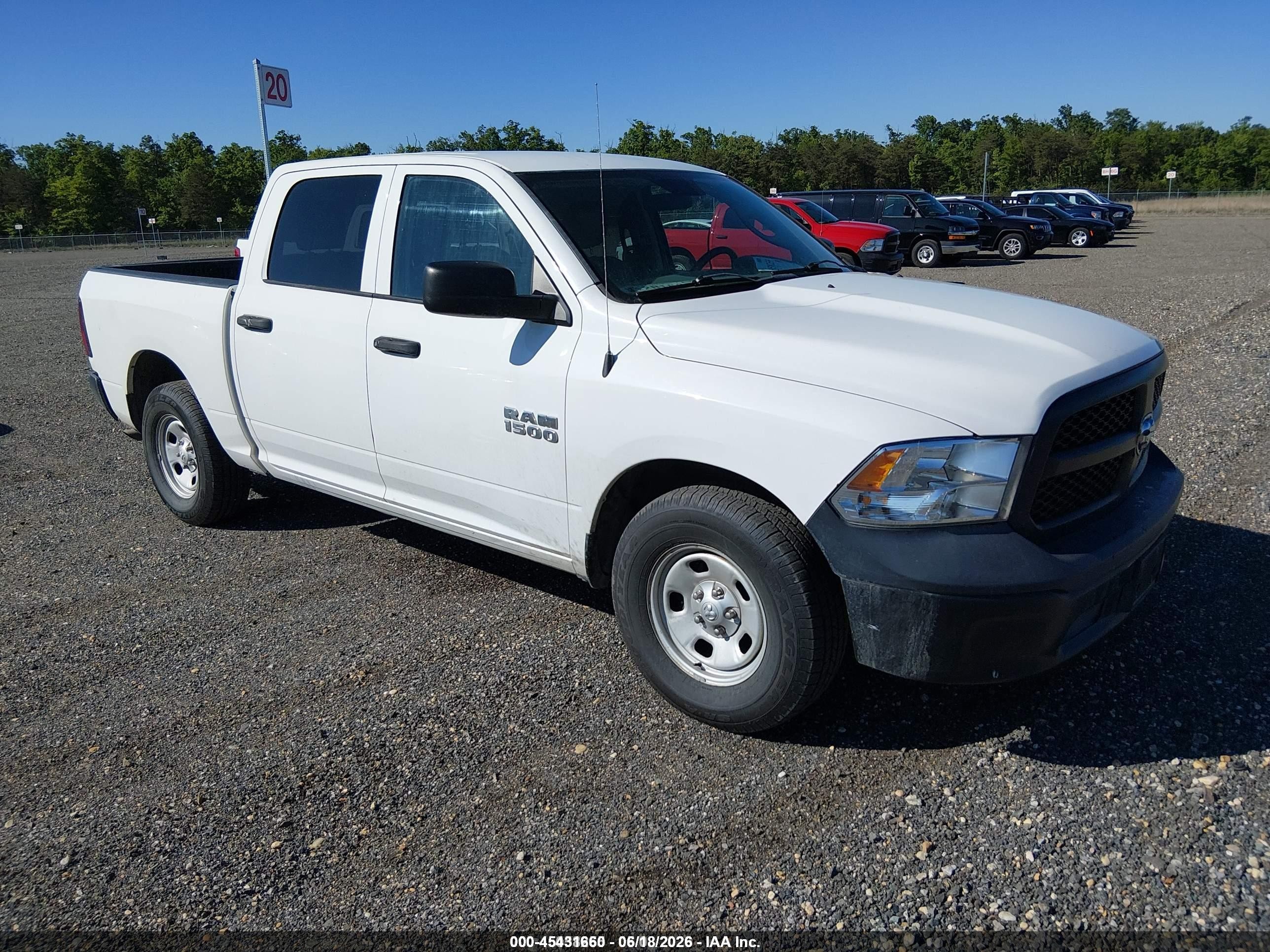 2015 Ram 1500 Tradesman White vin: 1C6RR6KG6FS789205