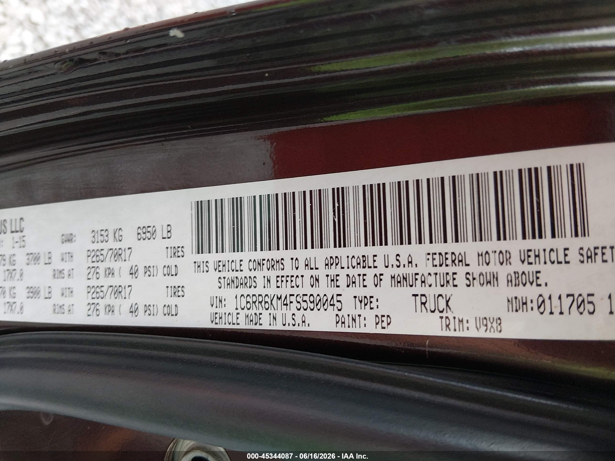2015 Ram 1500 Tradesman Brown vin: 1C6RR6KM4FS590045