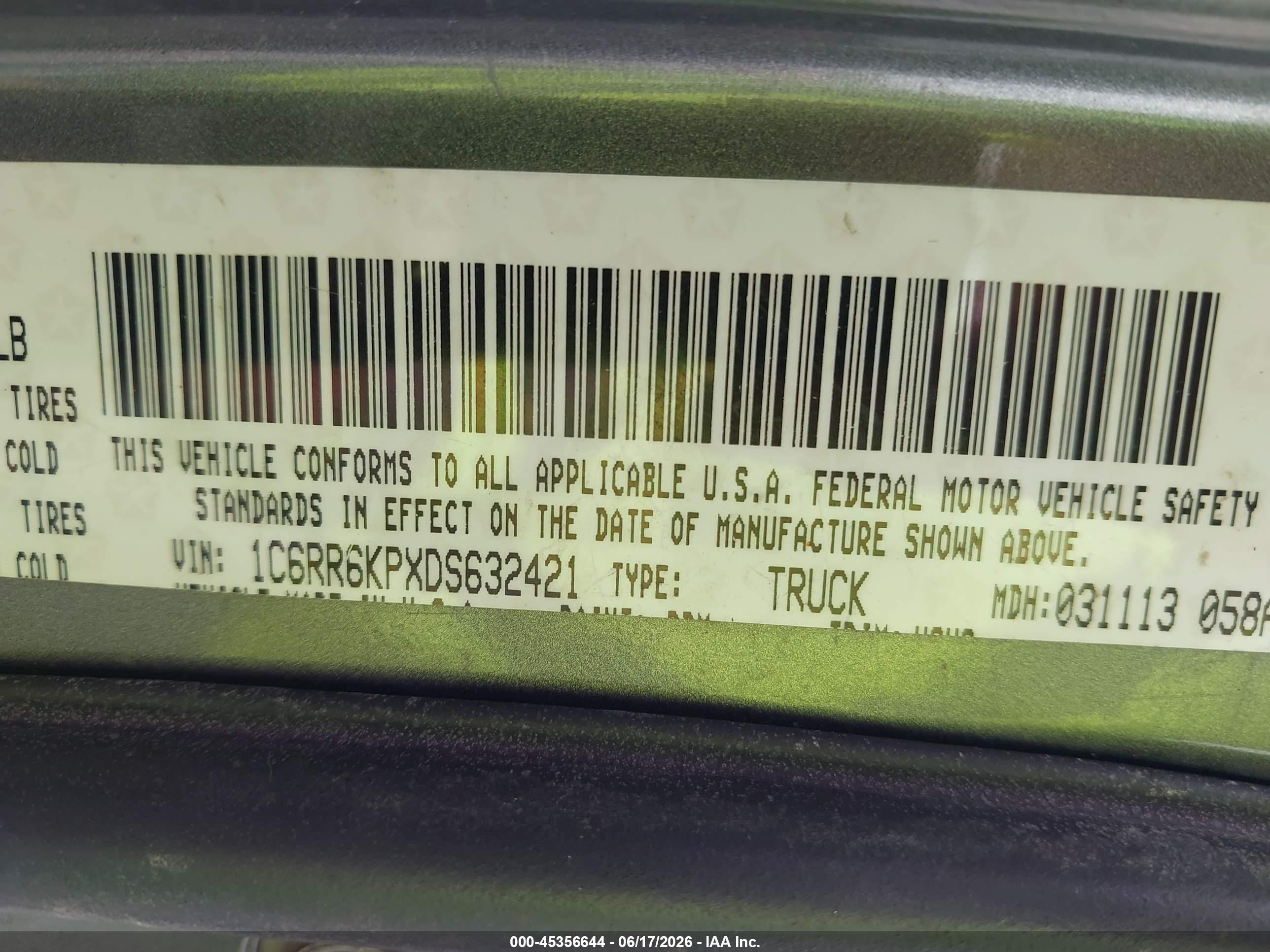 2013 Ram 1500 Tradesman Gray vin: 1C6RR6KPXDS632421