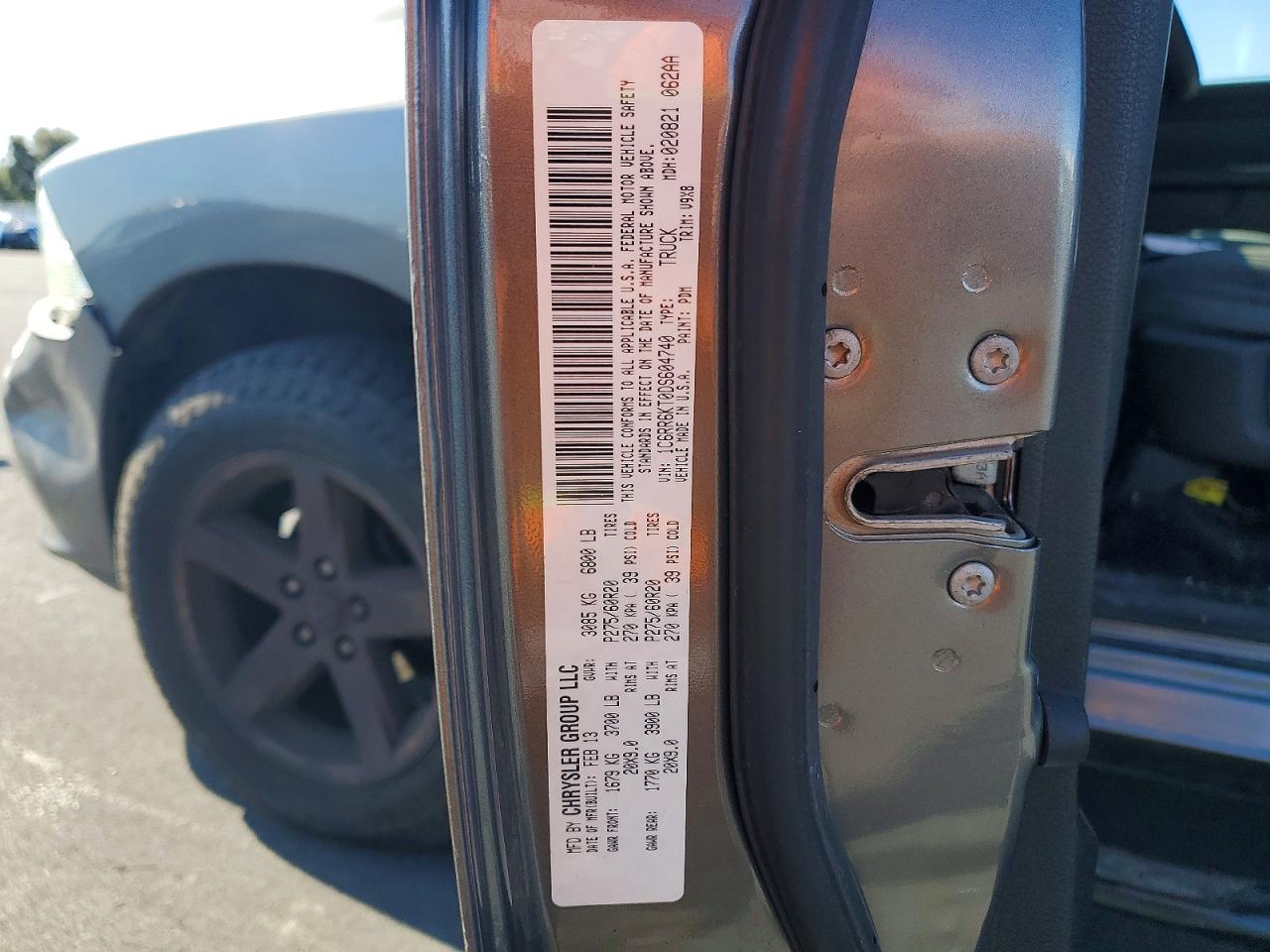 2013 Ram 1500 St Gray vin: 1C6RR6KT0DS604740