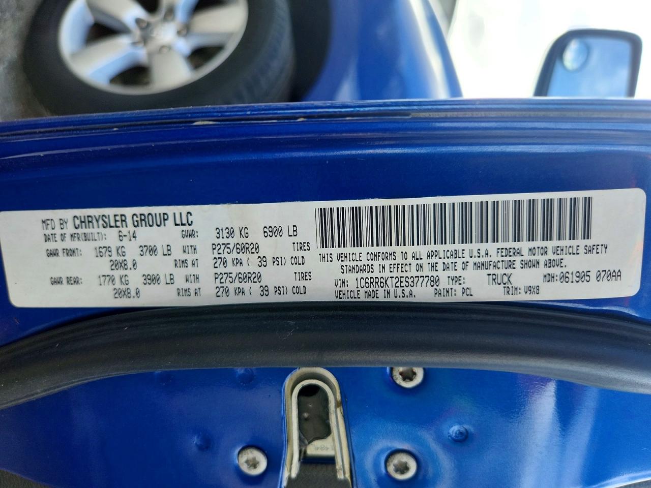 2014 Ram 1500 St Blue vin: 1C6RR6KT2ES377780