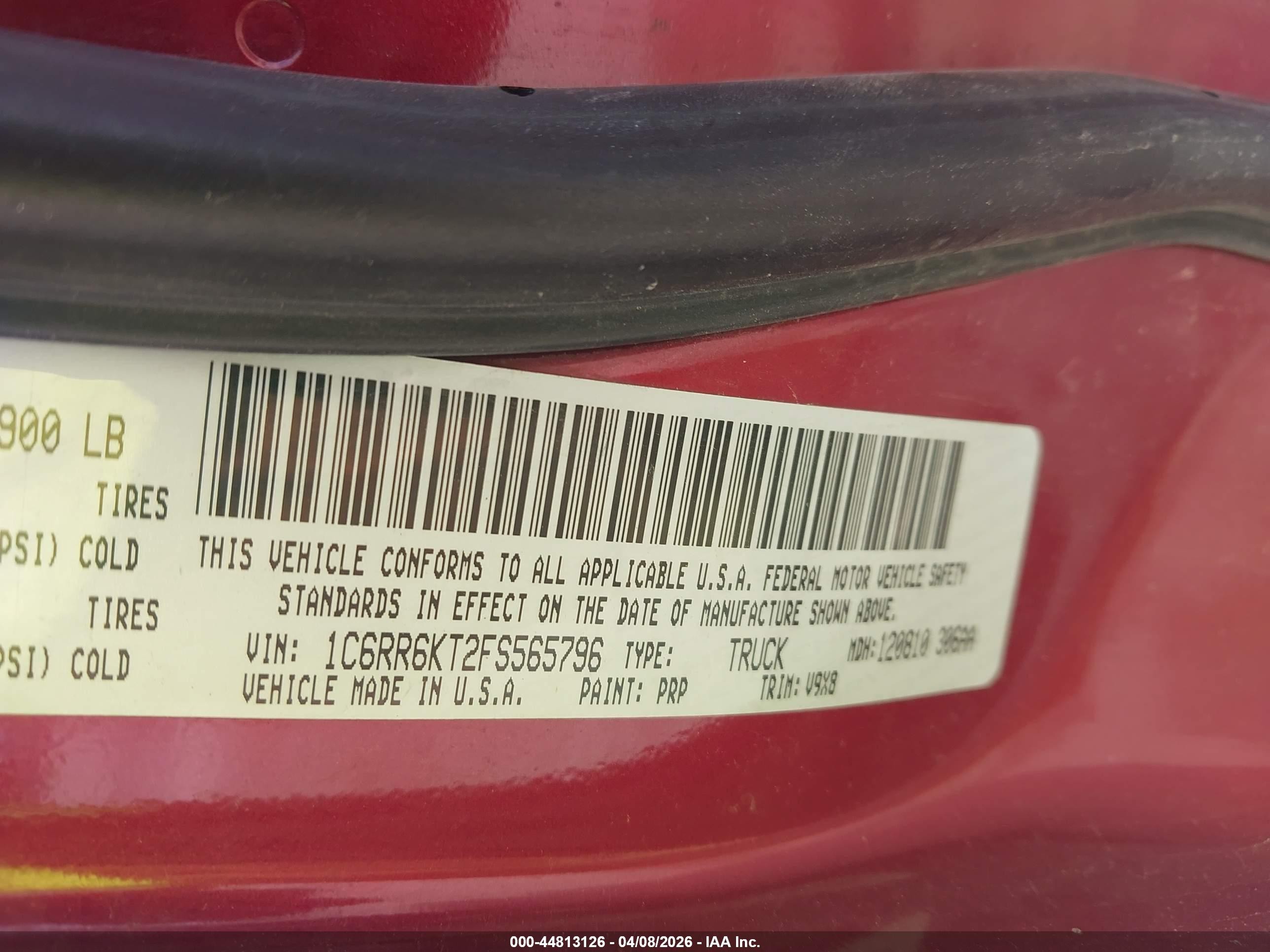 2015 Ram 1500 Express Red vin: 1C6RR6KT2FS565796