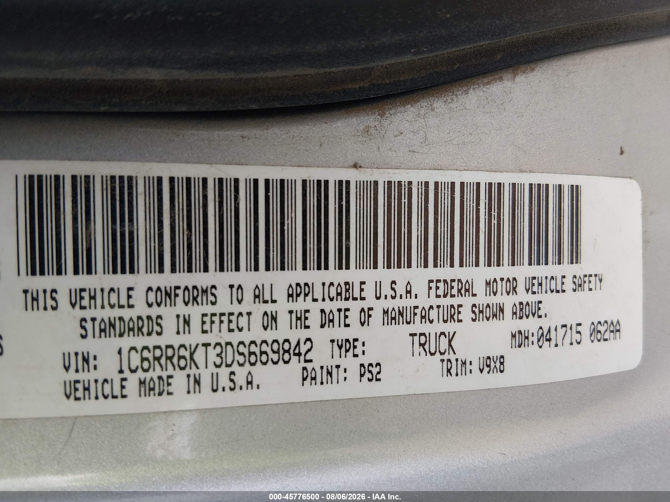 2013 Ram 1500 Express Серебряный vin: 1C6RR6KT3DS669842