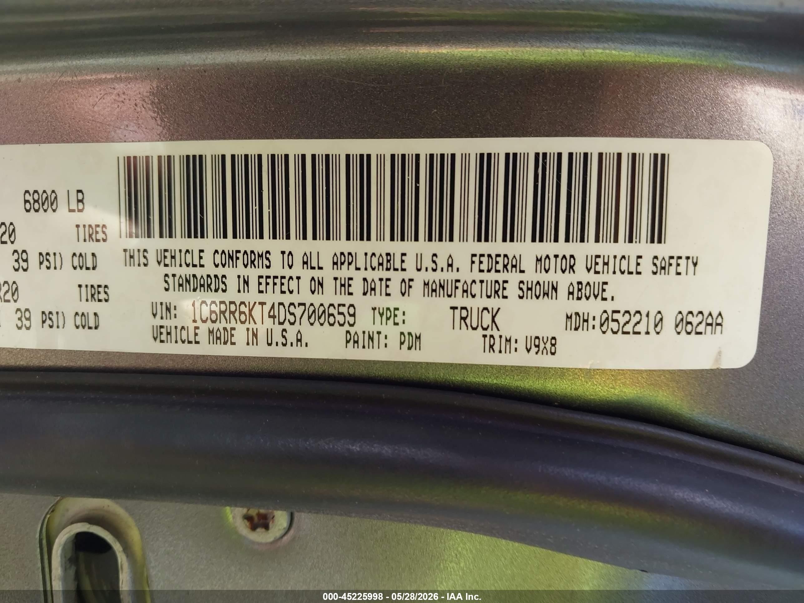 2013 Ram 1500 Express Gray vin: 1C6RR6KT4DS700659