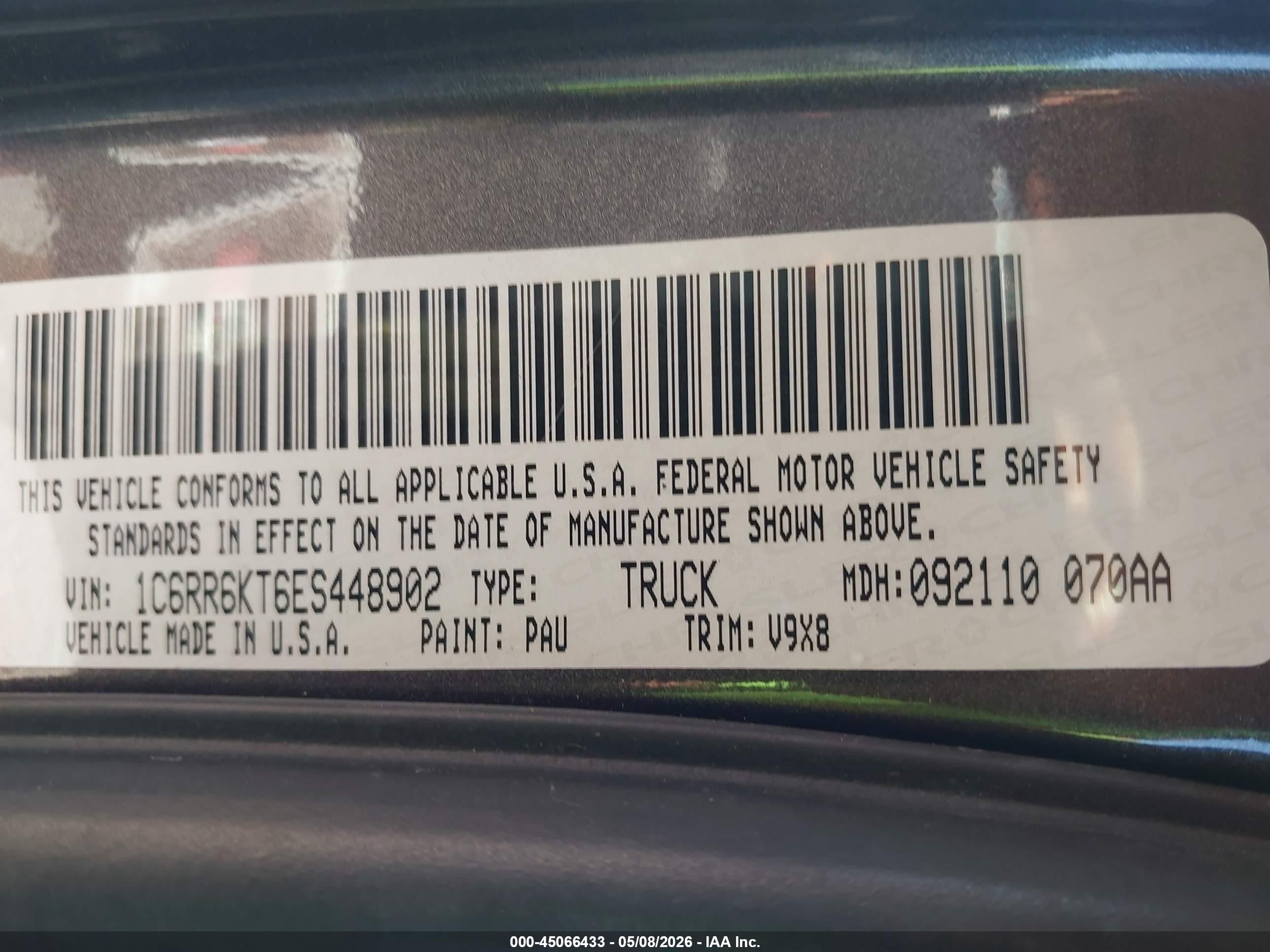 2014 Ram 1500 Express Серый vin: 1C6RR6KT6ES448902