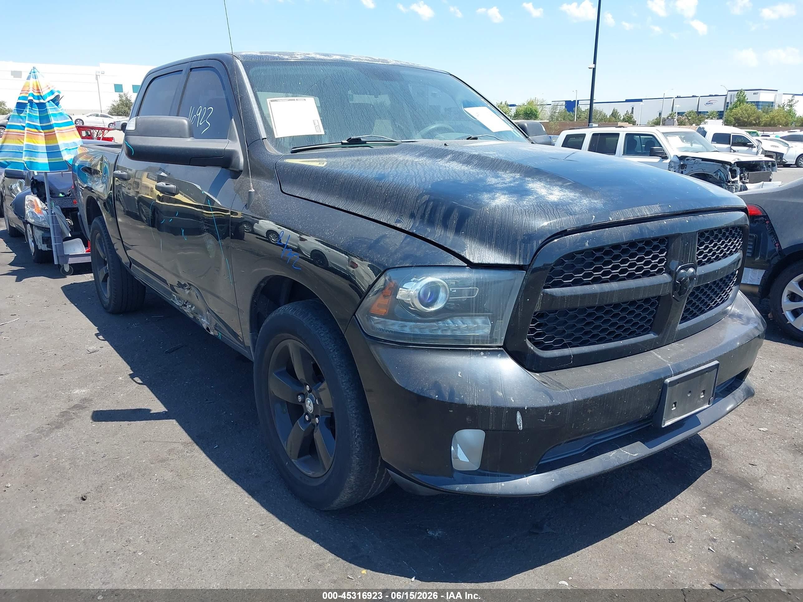 2014 Ram 1500 Express Black vin: 1C6RR6KT7ES197789