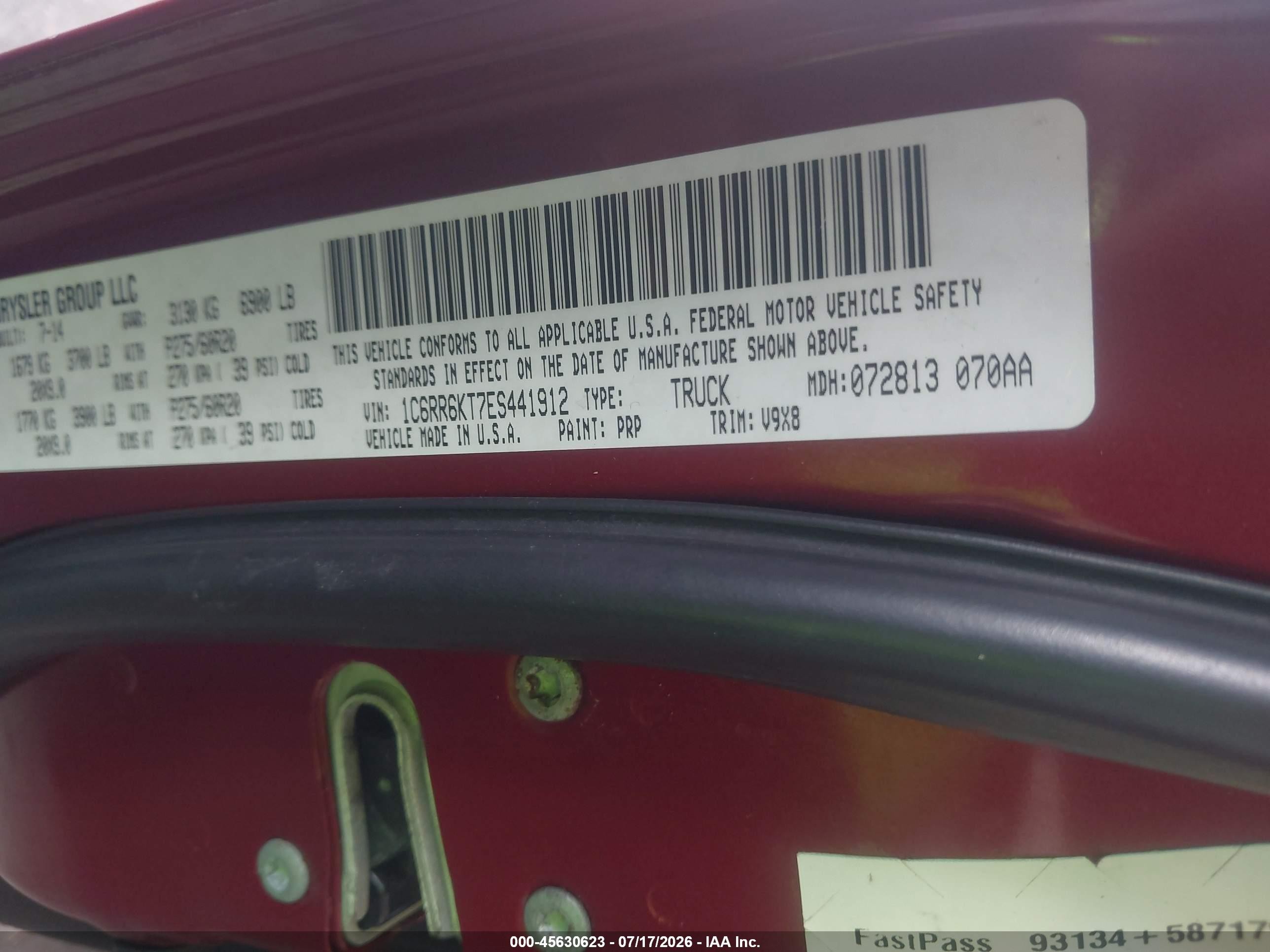 2014 Ram 1500 Express Red vin: 1C6RR6KT7ES441912