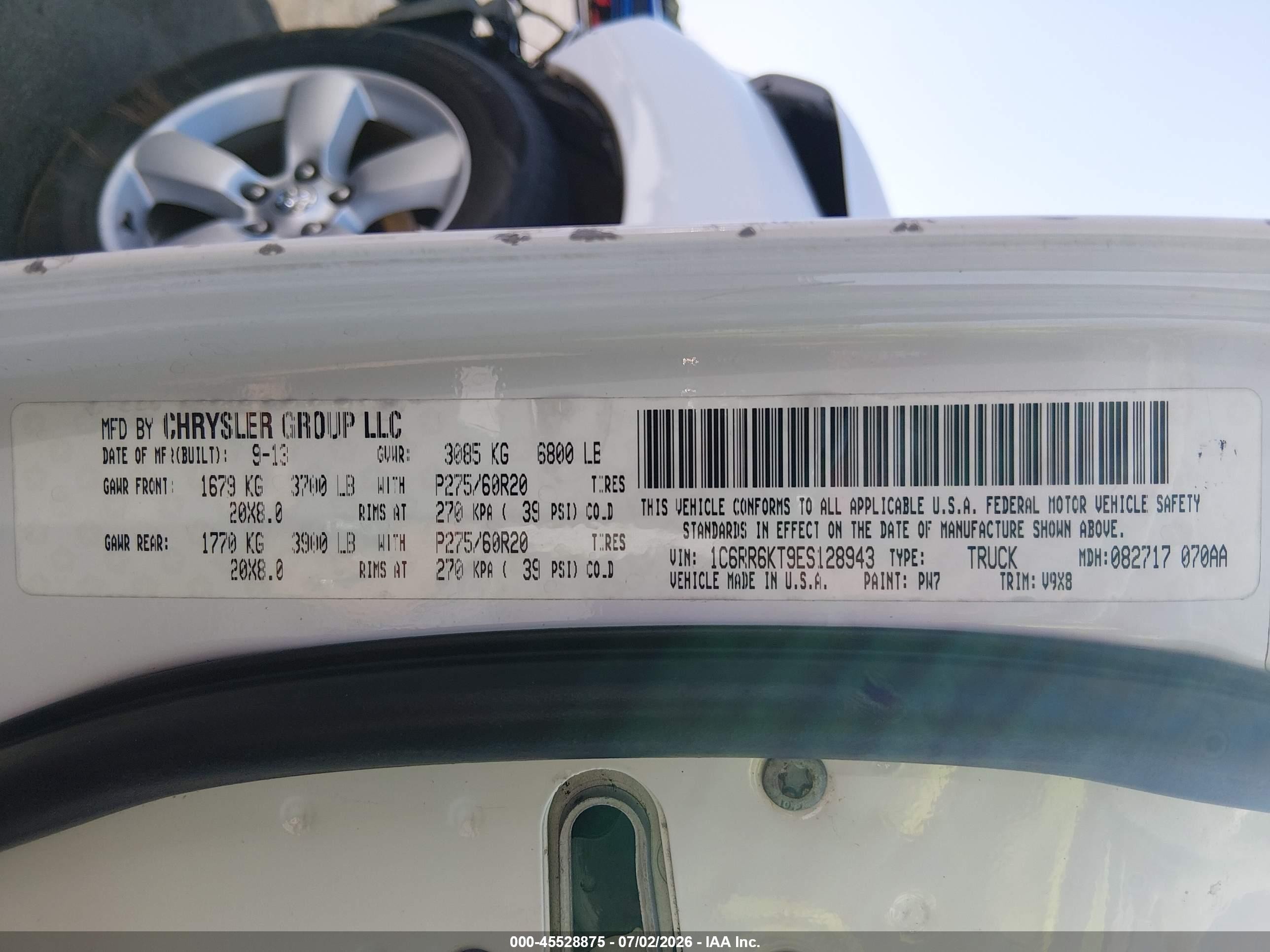 2014 Ram 1500 Express Белый vin: 1C6RR6KT9ES128943