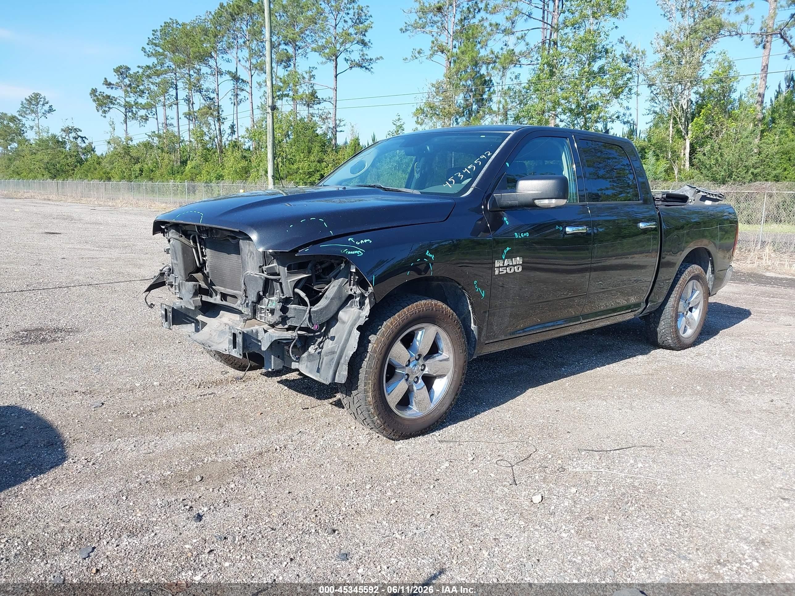 2016 Ram 1500 Big Horn Black vin: 1C6RR6LG6GS100408