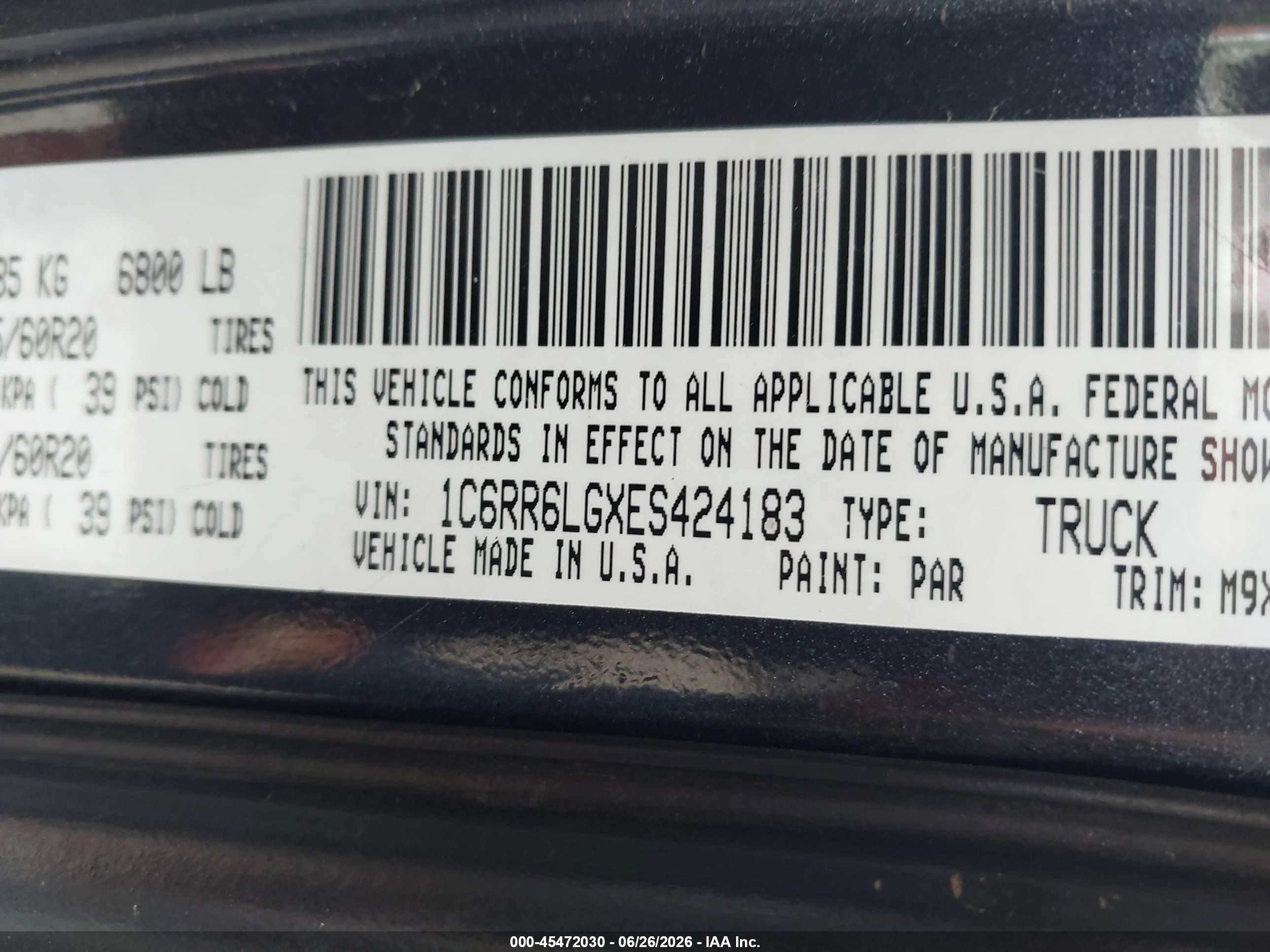 2014 Ram 1500 Big Horn Gray vin: 1C6RR6LGXES424183