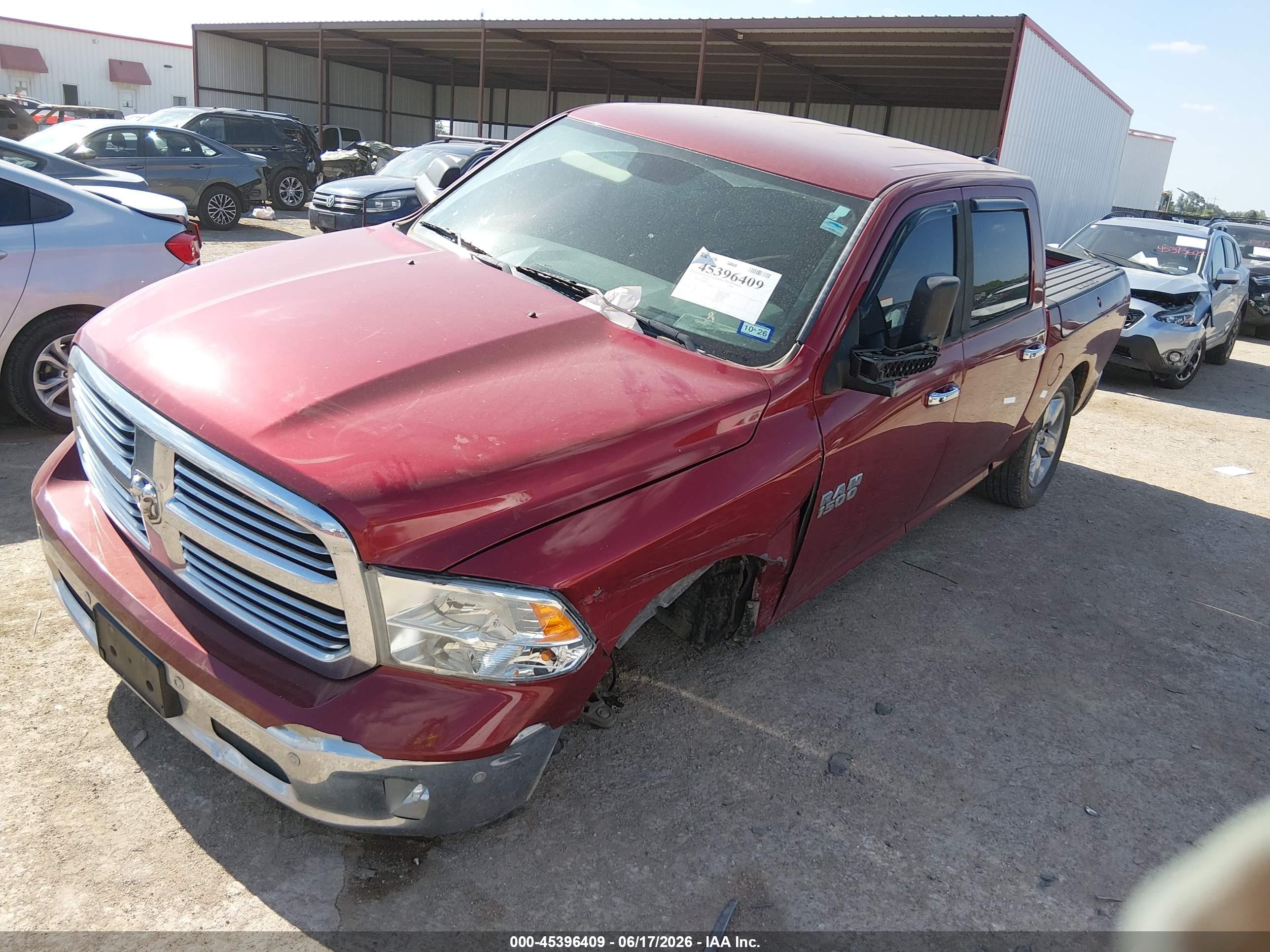 2015 Ram 1500 Big Horn Burgundy vin: 1C6RR6LM4FS686367