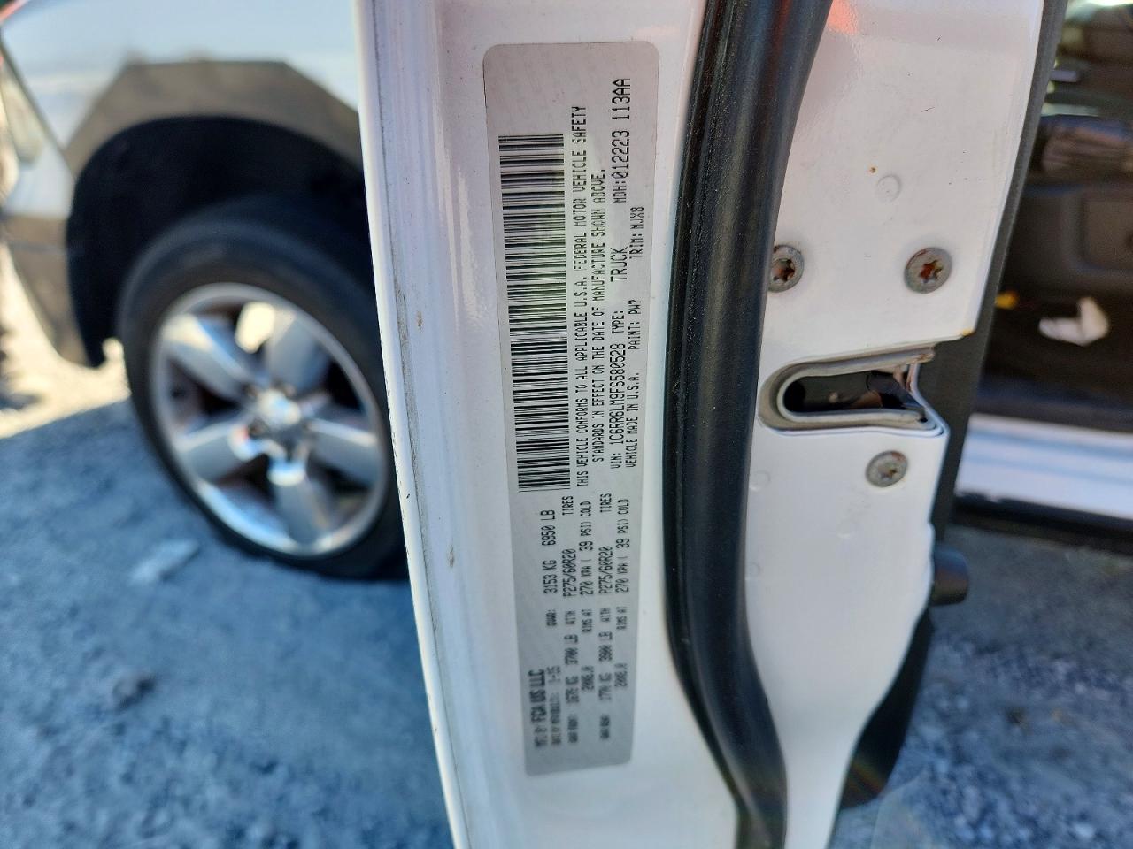 2015 Ram 1500 Slt White vin: 1C6RR6LM9FS580528