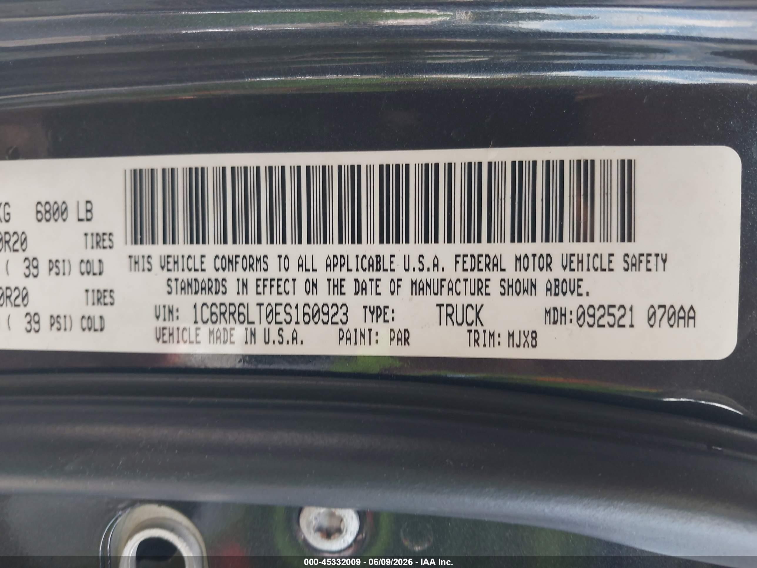 2014 Ram 1500 Big Horn Gray vin: 1C6RR6LT0ES160923