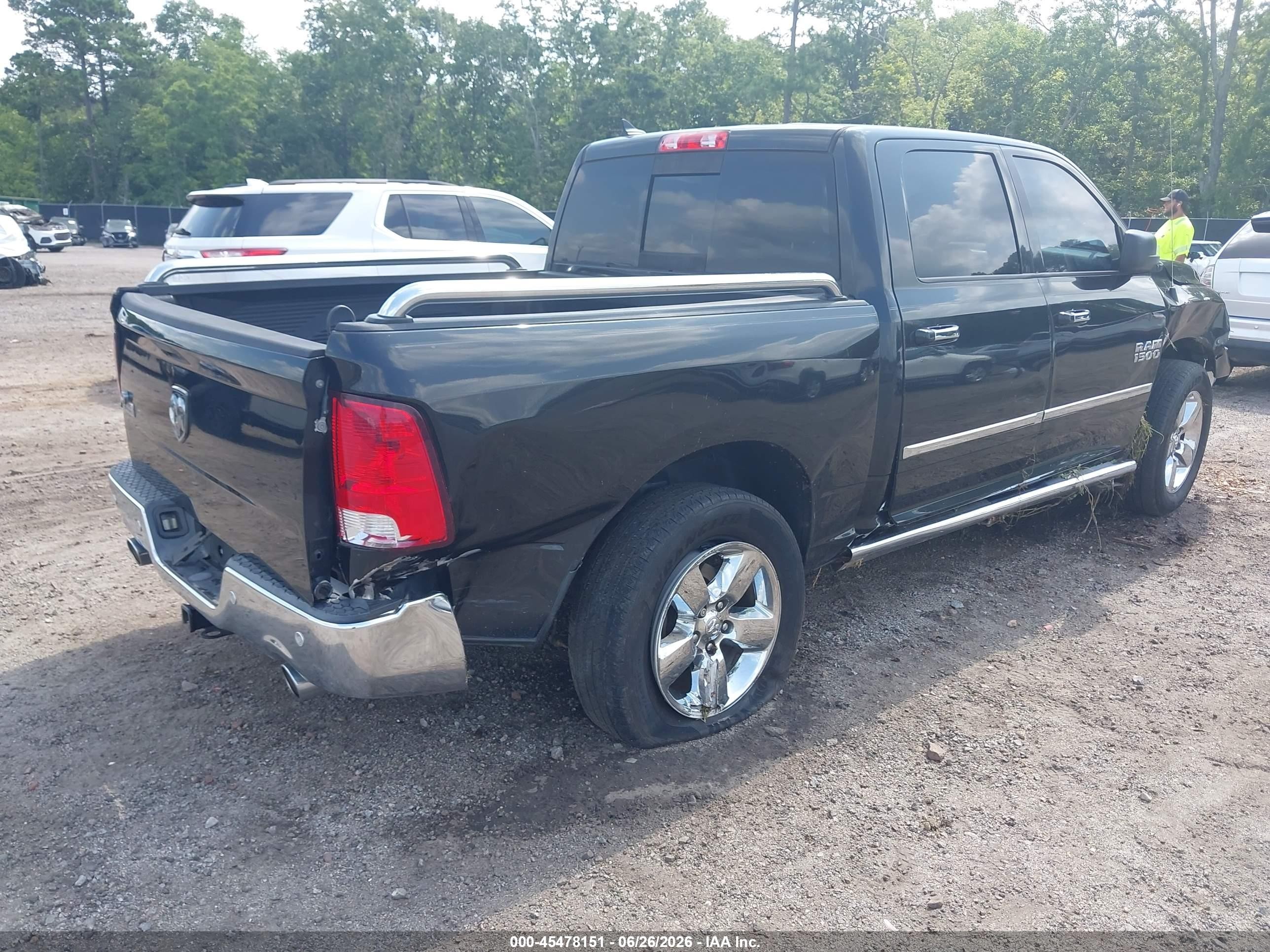 2015 Ram 1500 Big Horn Black vin: 1C6RR6LT0FS676717