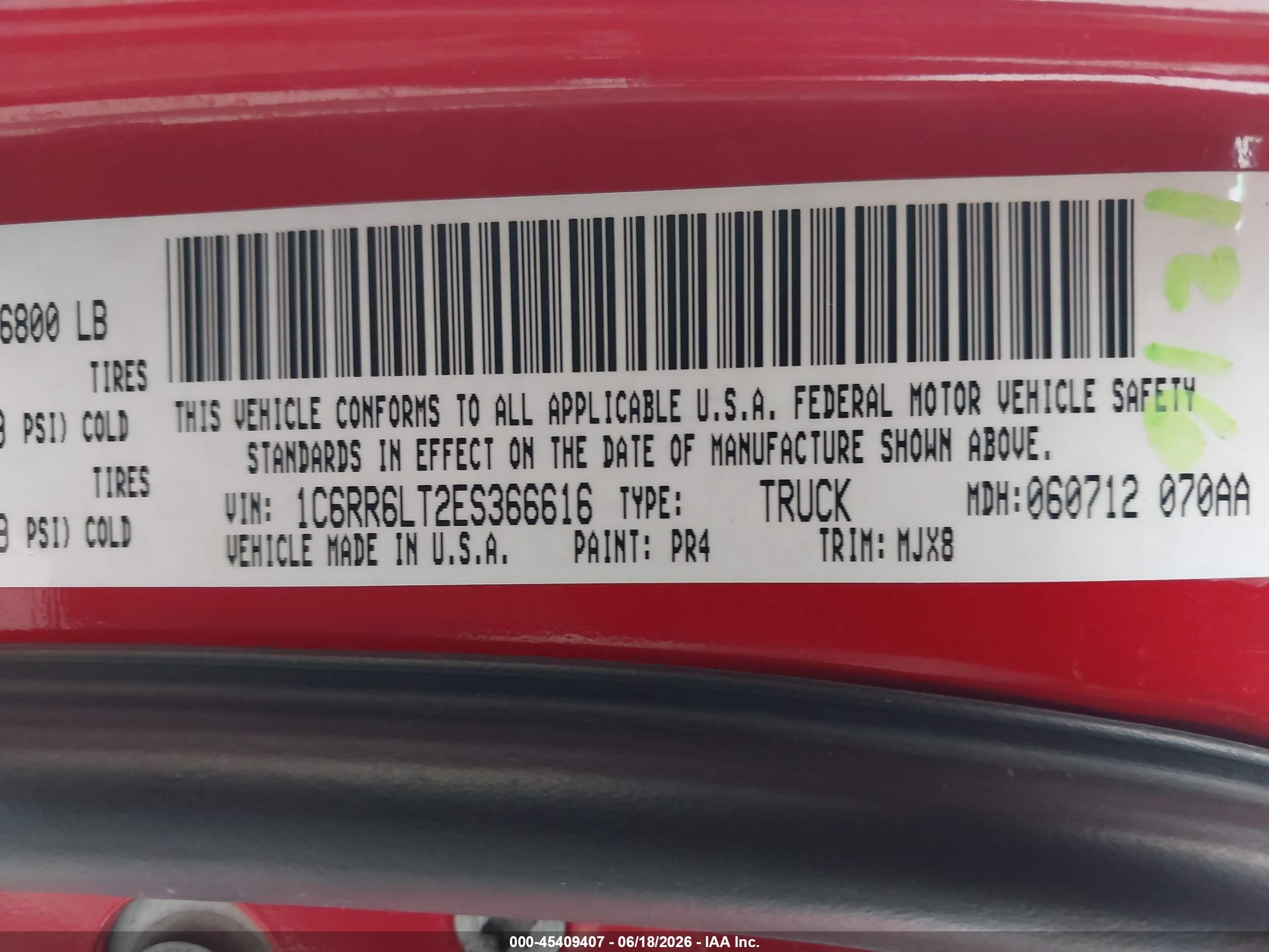 2014 Ram 1500 Lone Star Красный vin: 1C6RR6LT2ES366616