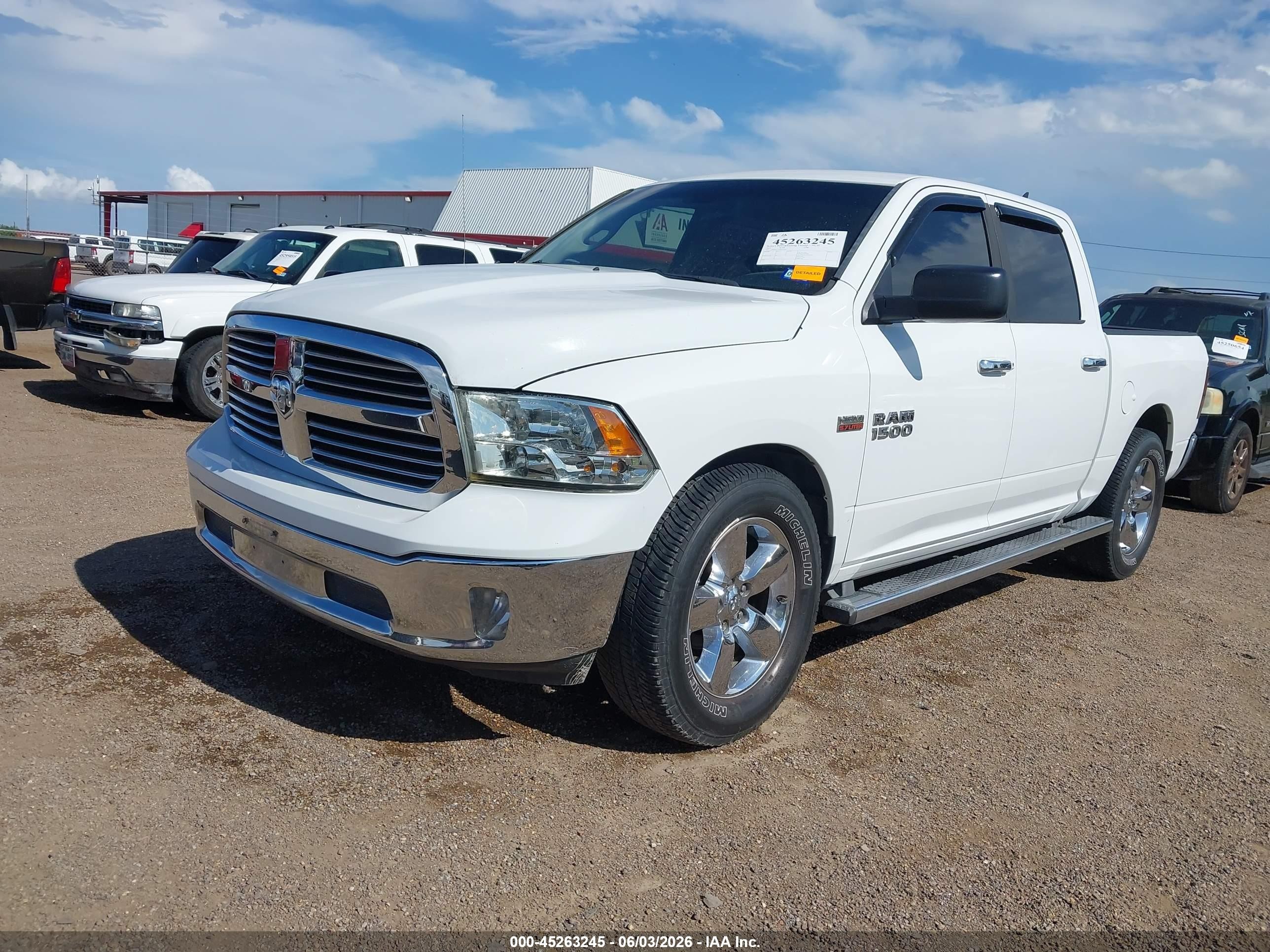2013 Ram 1500 Big Horn White vin: 1C6RR6LT3DS573269