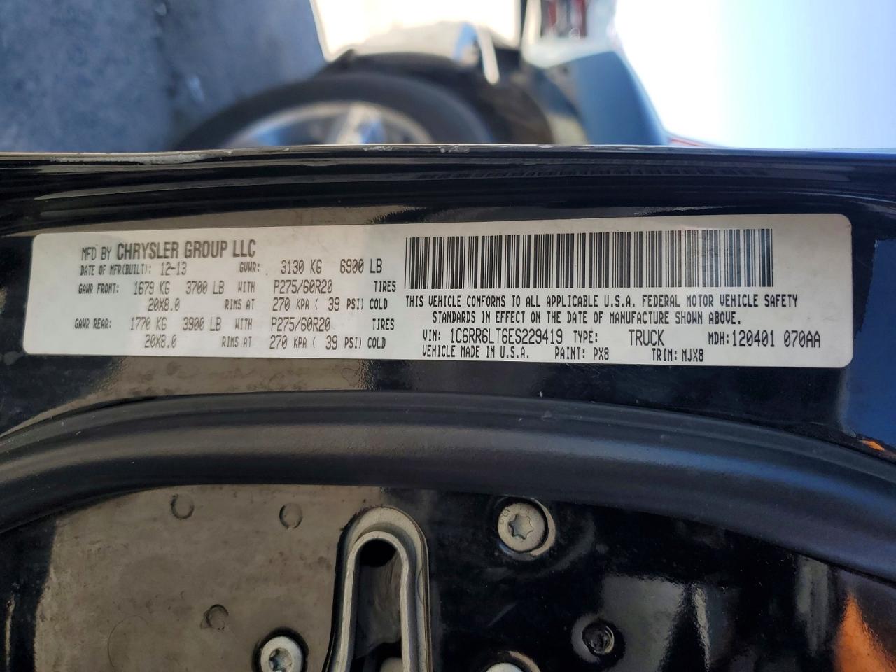 2014 Ram 1500 Slt Black vin: 1C6RR6LT6ES229419